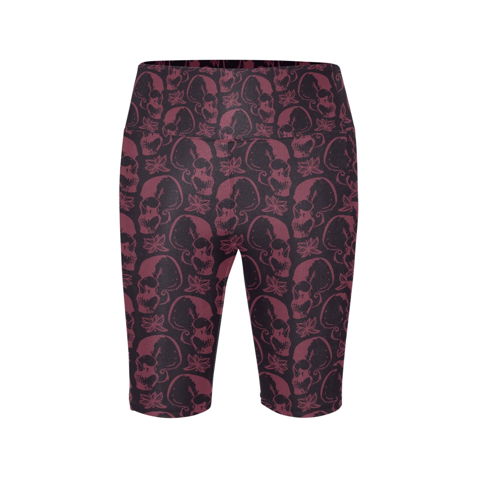 Purple Skulls Workout Half Tights for Men & Women - Gym Running Yoga Fitness Compression Shorts - High Performance Athletic Leggings for Training, Cycling & Active Lifestyle