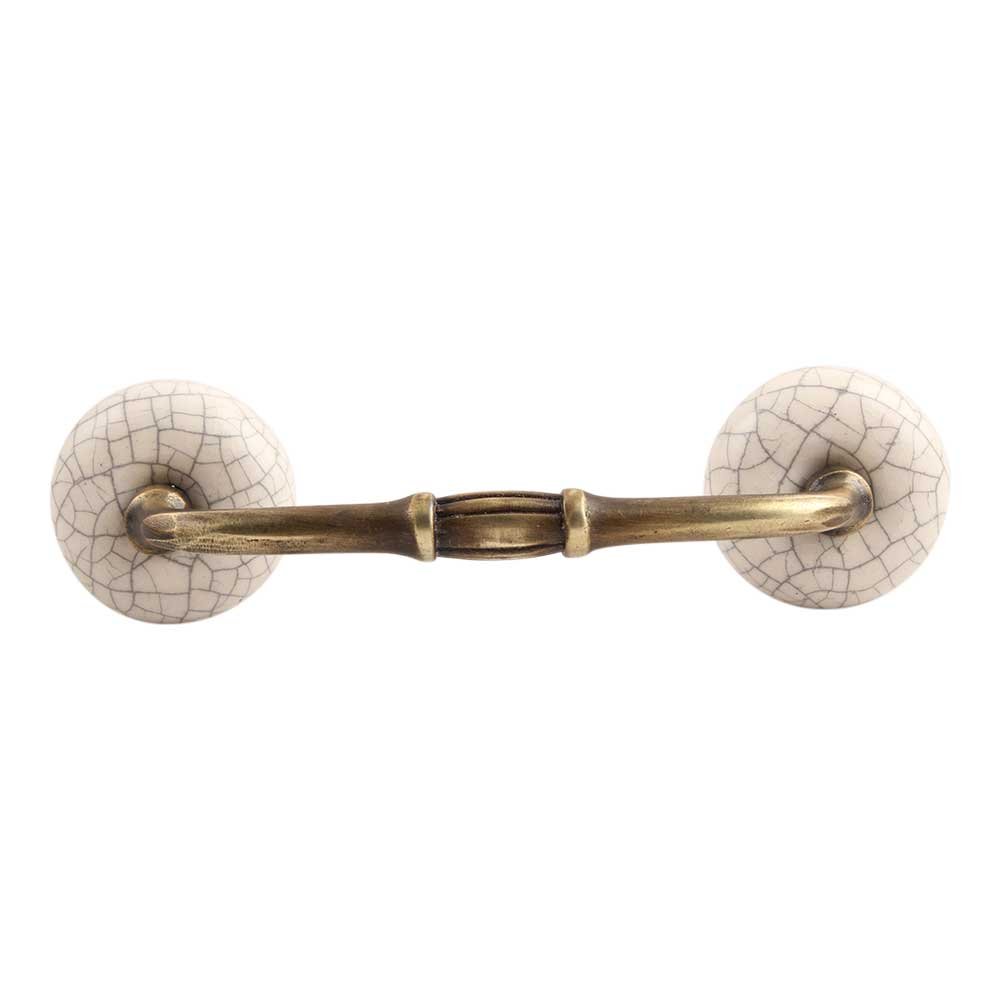 Vintage Ceramic Cream Cabinet Pulls - 1 Pack T Bar Drawer Handles for Kitchen, Dresser & Door - Antique Hardware 4