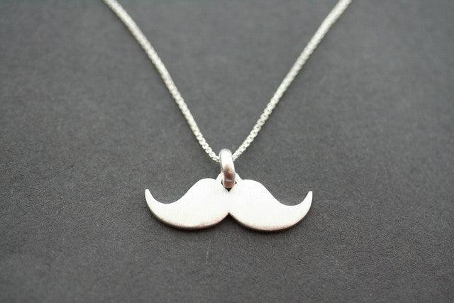 Stylish Sterling Silver Moustache Necklace - Unique Jewelry Gift for Men & Women - Perfect for Parties, Cosplay, and Fashion Statements
