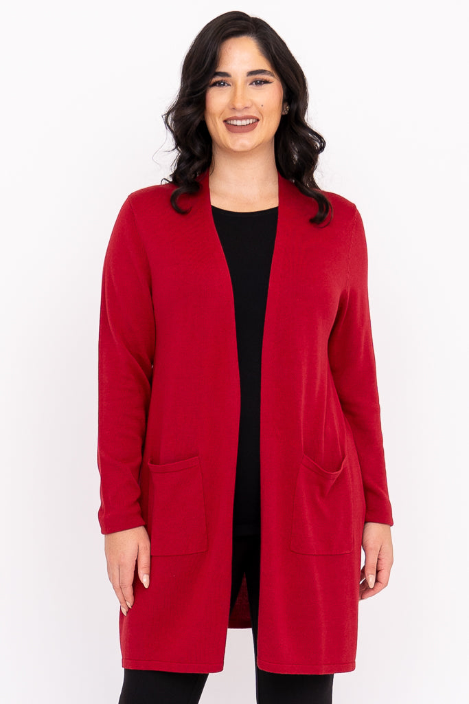 Justine Sweater - Soft Bamboo Cotton Knit Top with Lipstick Red Color | Perfect for Casual Wear, Office Outfits & Date Nights
