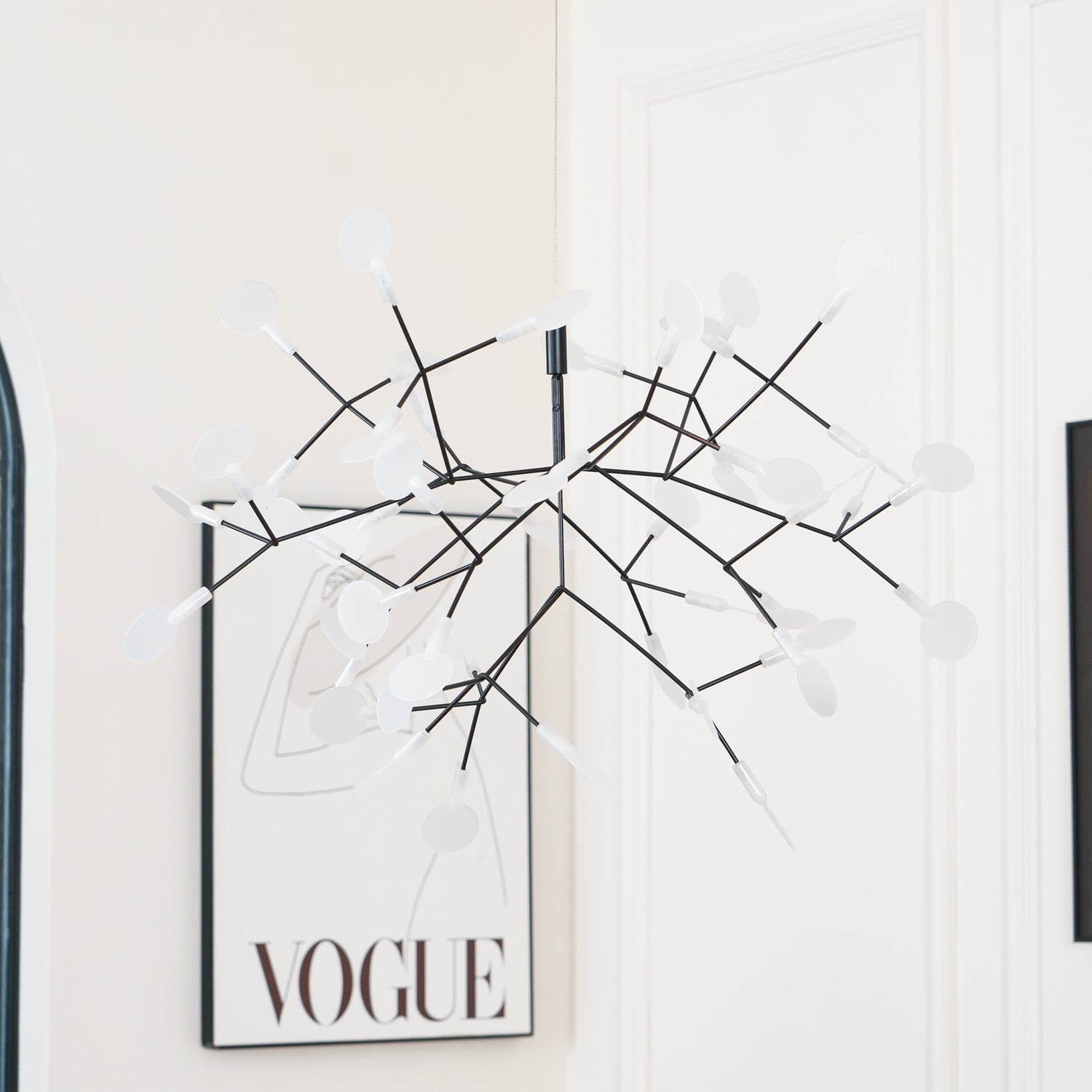 Black Firefly LED Chandelier - Modern Crystal Ceiling Light Fixture for Dining Room, Bedroom & Living Room Decor | Energy-Efficient LED Lighting for Home & Office