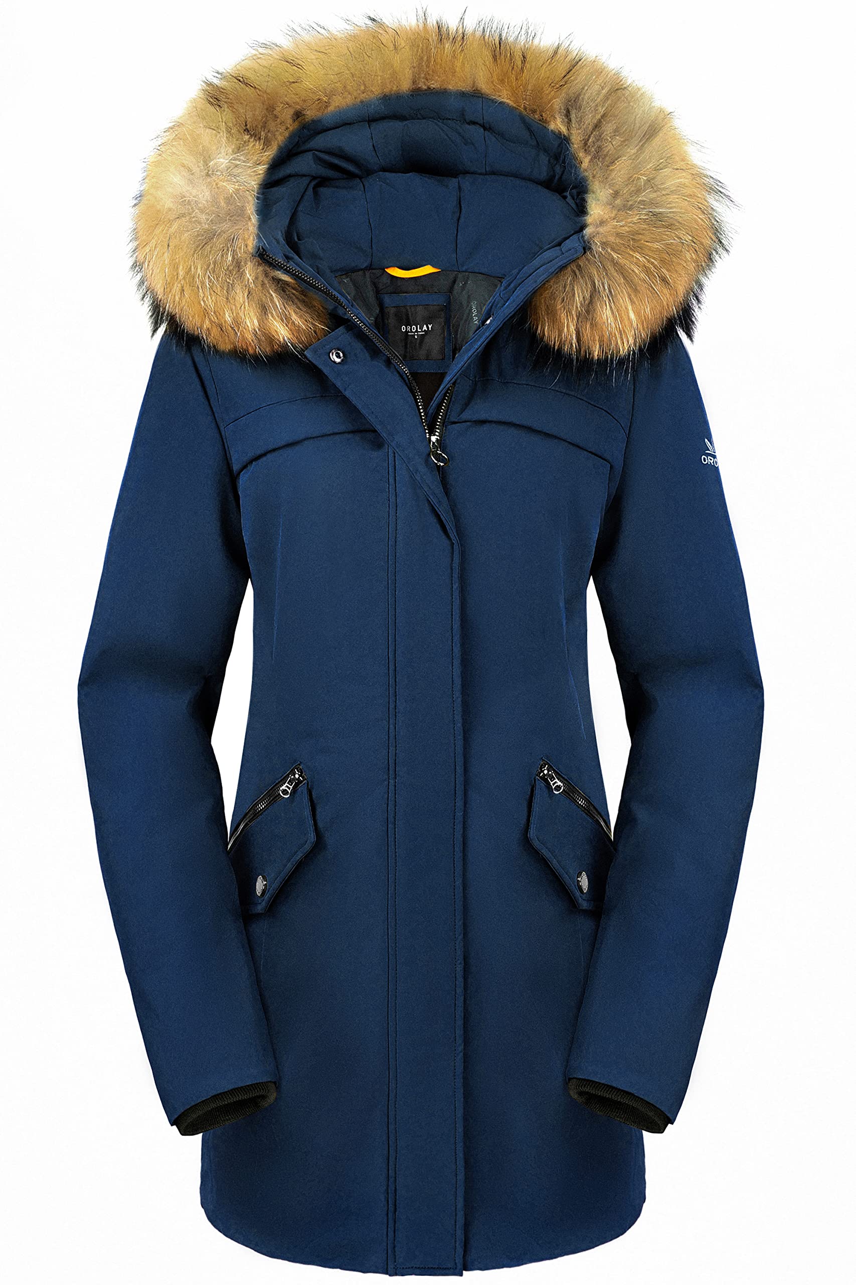 Orolay Women's Thick Warm Down Jacket with Removable Hood - Lightweight Winter Coat for Cold Weather - Perfect for Outdoor Activities, Skiing, and Daily Commute