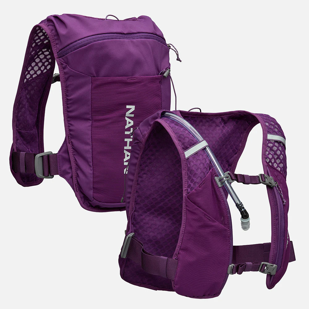 QuickStart 3.0 4 Liter Hydration Backpack - Lightweight Water Bladder Pack for Hiking, Running & Cycling - Imperial Purple with Reflective Silver Accents - Perfect for Outdoor Adventures & Sports Hydration