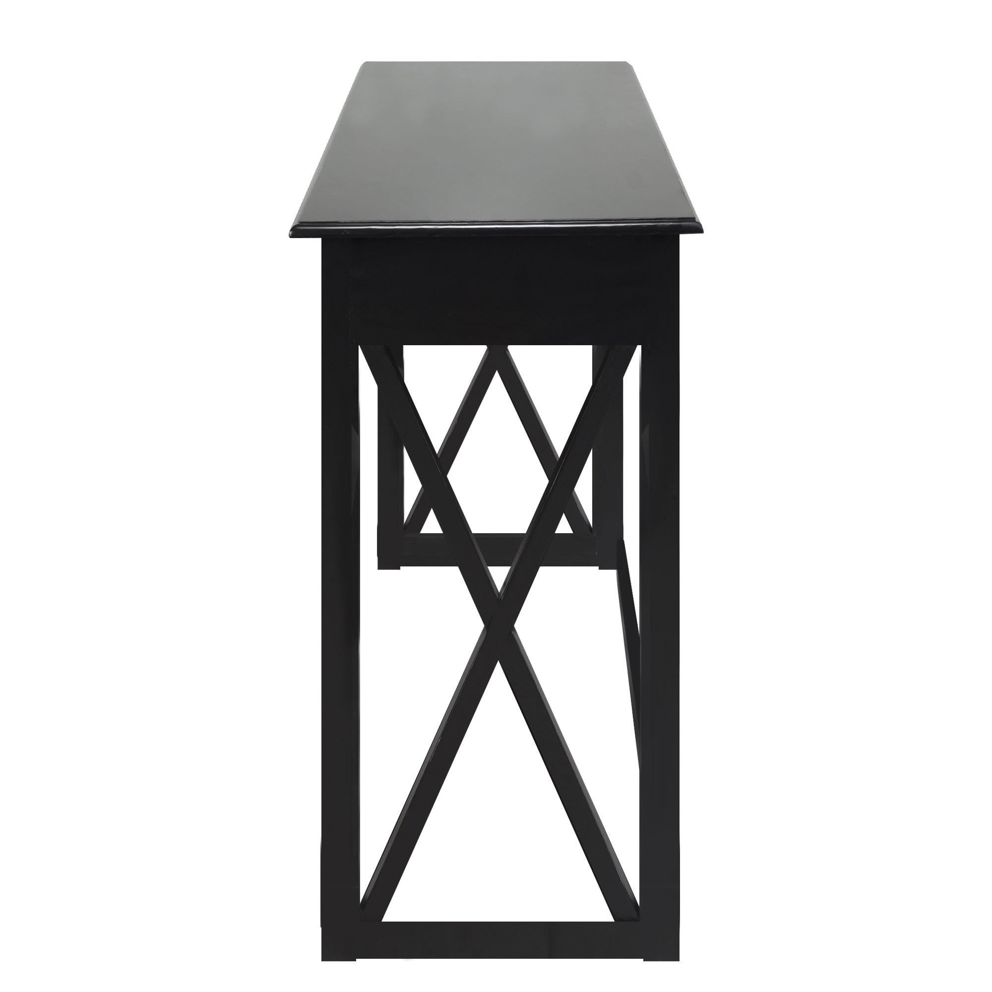 Casual Home Bay View Console Table - Black | Entryway Sofa Table, Hallway Accent Furniture for Living Room, Bedroom & Foyer Decor
