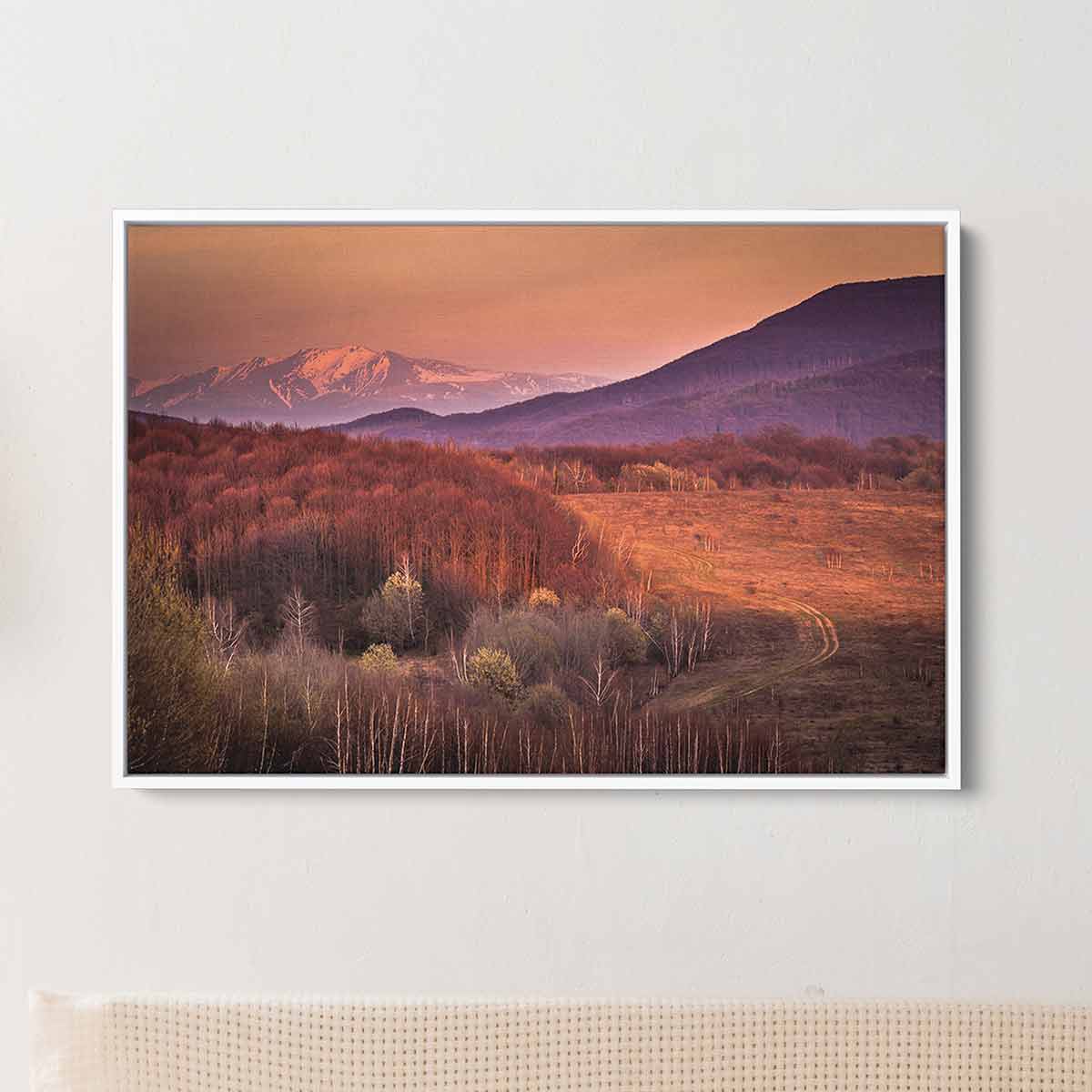 Brown Mountain Landscape Canvas Wall Art - Nature Scenery Print for Living Room, Bedroom & Office Decor