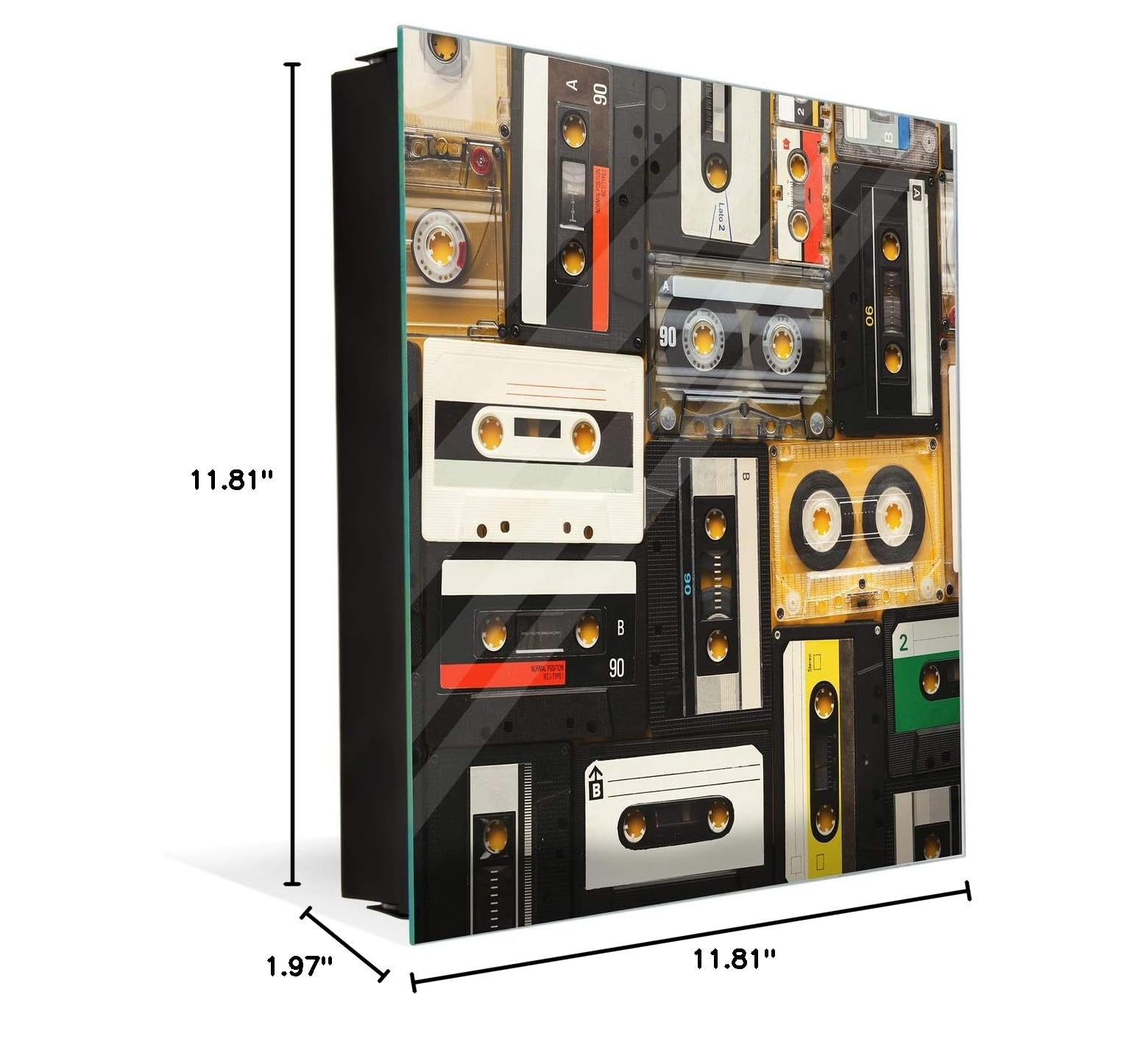 Decorative Key Storage Cabinet with Glass Whiteboard - Organize Keys & Notes | Perfect for Home, Office & Entryway (Model K10A)
