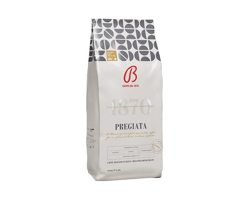 B1870 Barbera Pregiata Dark Roast Whole Bean Espresso Coffee - 1Kg (35.27 Oz) Premium Italian Coffee Beans for Espresso Machines & Moka Pots - Rich Flavor for Home Baristas & Coffee Lovers
