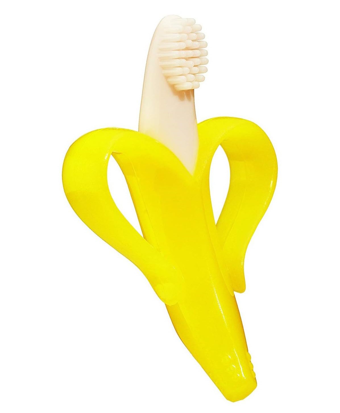 Kritiu Banana-Shaped Baby Brush & Spoon Set | Soft Silicone Teether Toy for Infants | BPA-Free, Non-Toxic & Easy to Clean | Yellow & Baby Pink | Perfect for Feeding, Teething Relief & Early Oral Care