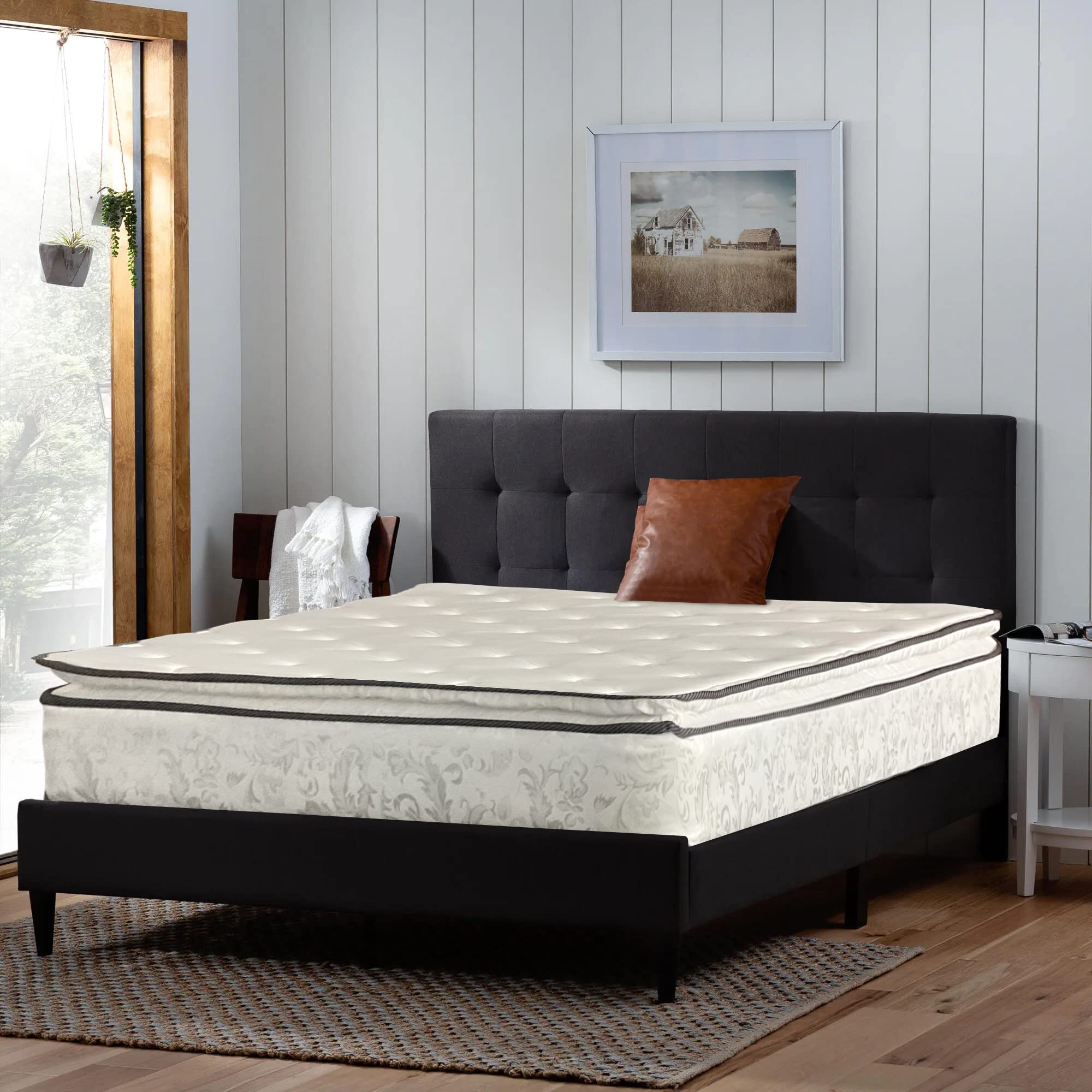 12-Inch Medium Plush Double-Sided Pillowtop Innerspring Mattress - Full XL Size for Bedroom & Guest Room - Mattress Solution with Motion Isolation & Edge Support
