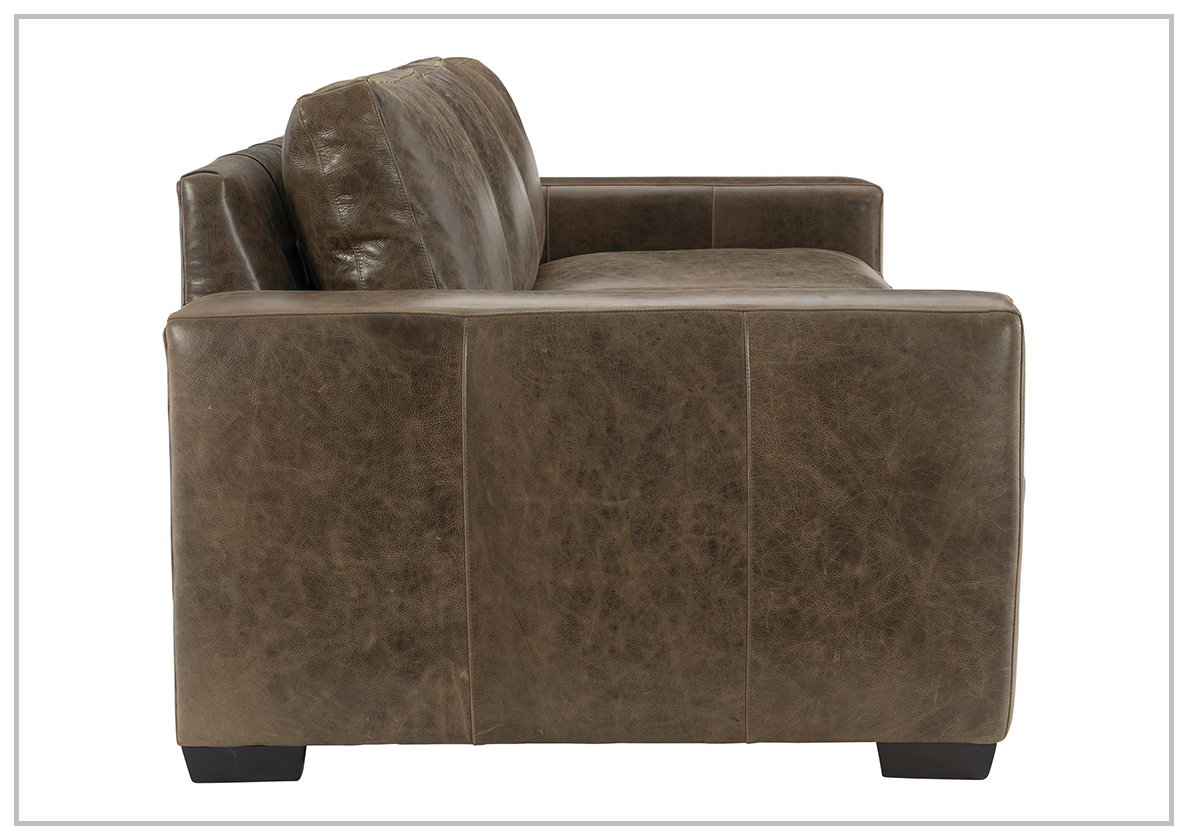 Bernhardt Dawkins Genuine Leather Sofa with Walnut Finish - Luxurious Living Room Furniture for Home & Office