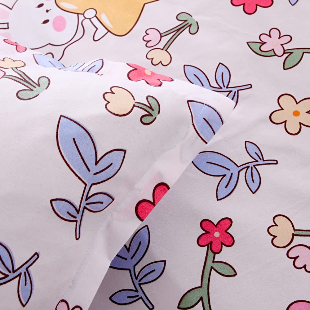 2PC Soft Rabbit Stars Kids Bedding Set - Full Size for Cozy Sleep