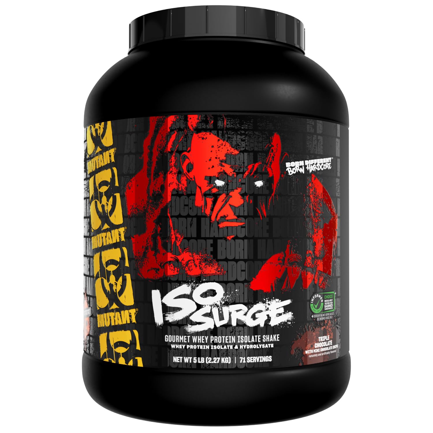 Mutant ISO Surge Whey Protein Isolate Powder - Fast Muscle Recovery & Growth, 5lb Triple Chocolate - Post-Workout, Bulking & Strength Training Supplement for Athletes & Fitness Enthusiasts