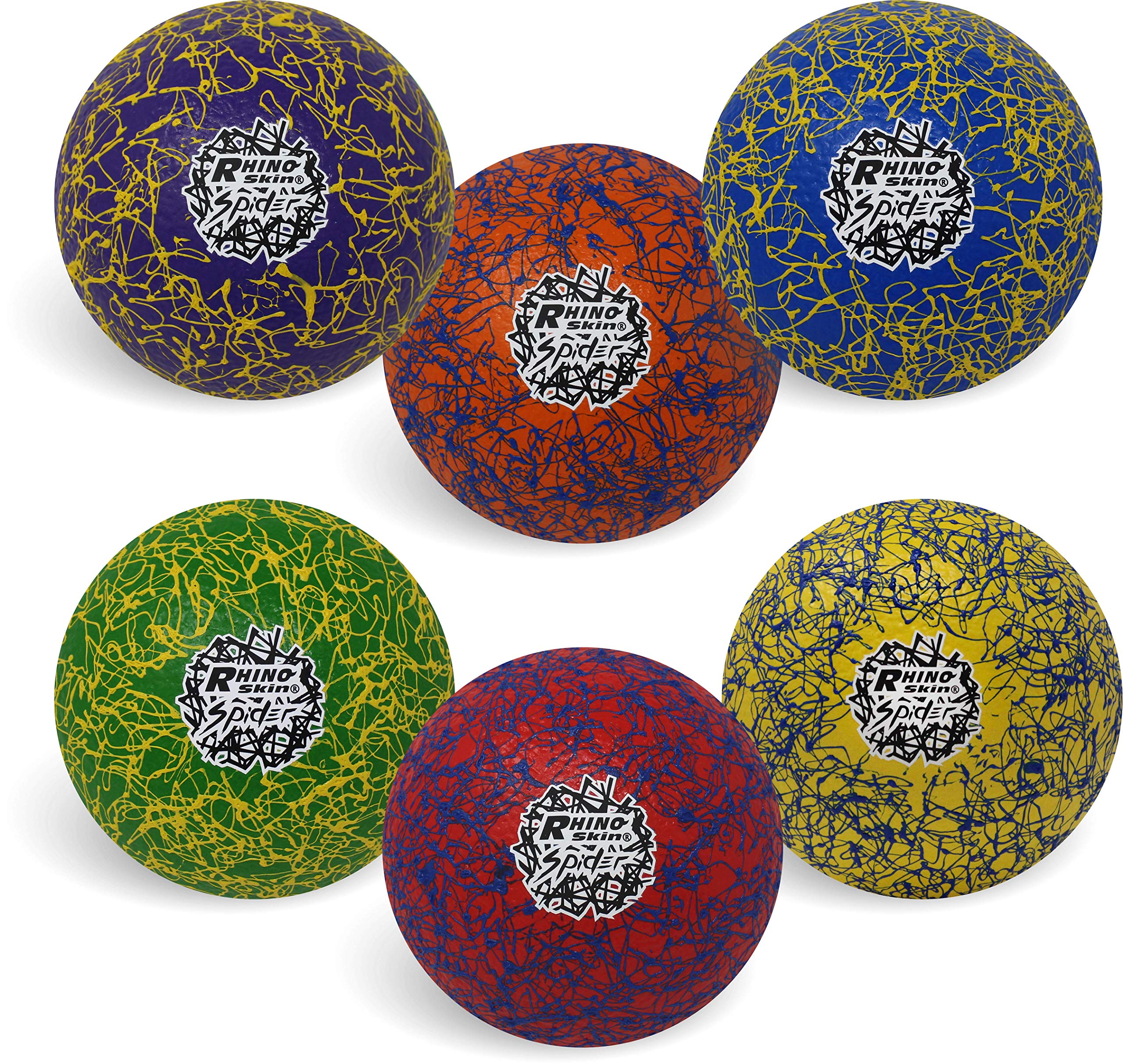 Champion Sports Premium Rhino Skin Extreme Color Dodgeballs - Glow in the Dark, Color Changing, Spider Grip - Low Bounce Dodgeballs for Gym Class, Team Sports & Outdoor Play