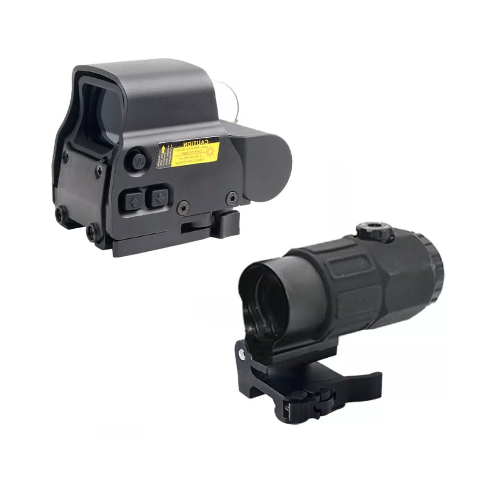 558+G45 Sight Combo - Red/Green Dot Reflex Sight with 5X Magnifier | Holographic Hybrid Scope for 20mm Rail Mount | Quick Release Rollover Multiplier | Perfect for Tactical Shooting, Hunting & Airsoft
