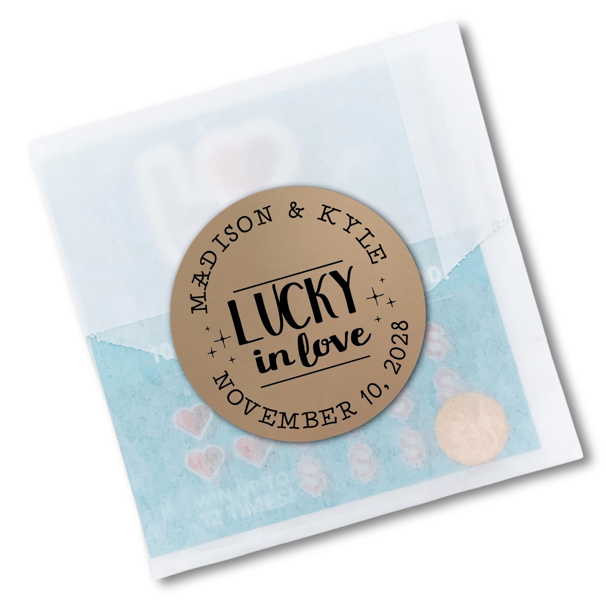 Personalized Lottery Ticket Holders for Wedding Favors, Party Gifts - Lucky in Love Set of 20 - Perfect for Bridal Showers, Anniversary Celebrations & Casino Theme Events