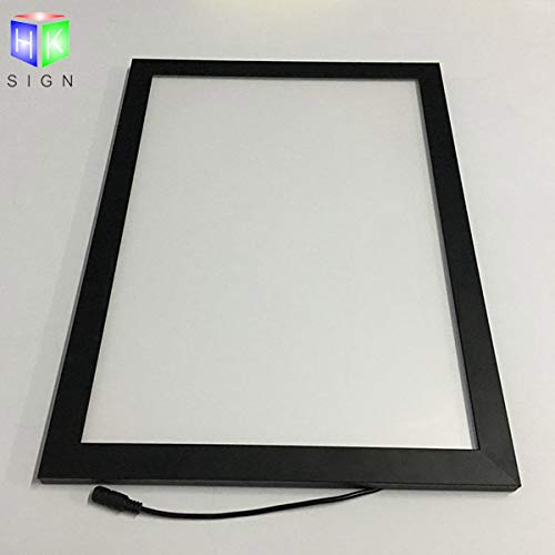 HKSIGN 18x24 Inch Black LED Backlit Poster Light Box - Wall Mounted Movie Poster Frame with Collage Set for Home Theater, Bar & Office Decor