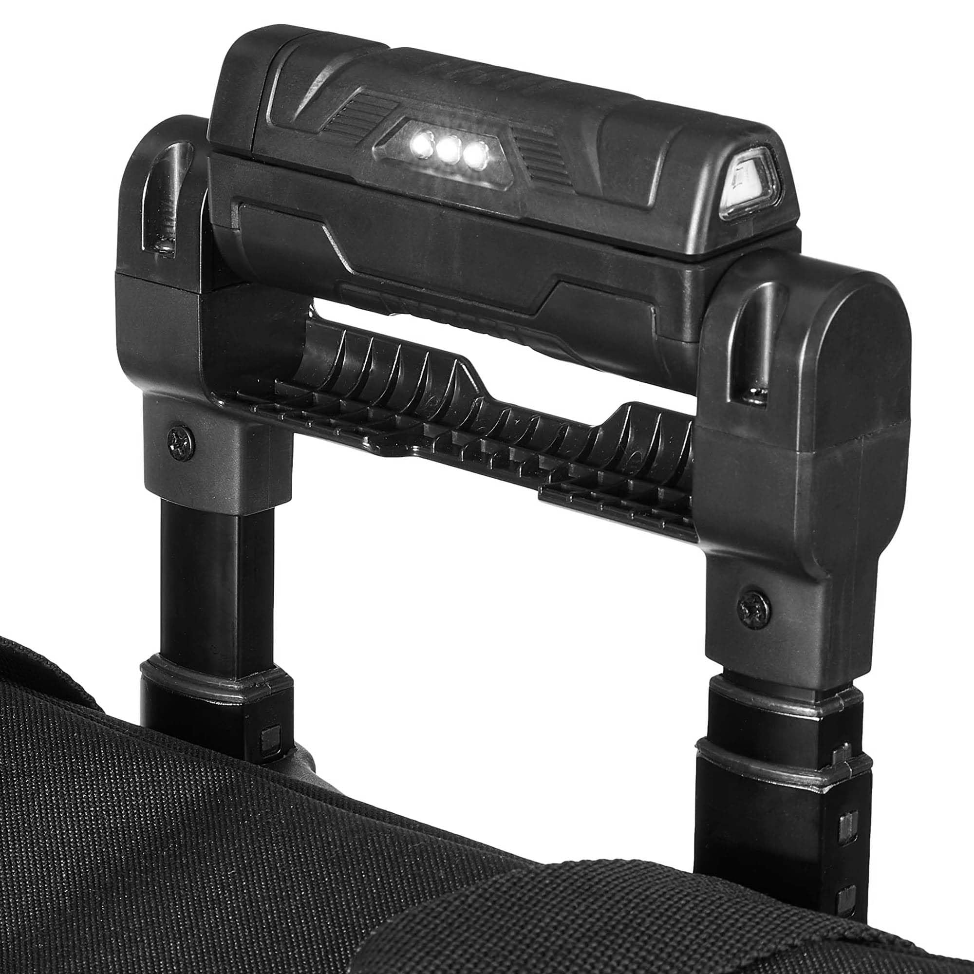 Amazon Basics 20-Pocket Lighted Rolling Tool Bag with Wheels - Heavy Duty Black Tool Organizer for Electricians, Plumbers & Contractors - Perfect for Job Sites, Workshops & Home DIY Projects