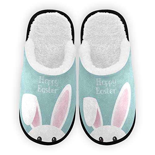 Easter Bunny Slippers for Men and Women - Plush Lining, Warm Coral Fleece House Shoes for Indoor & Outdoor Use - Perfect for Home, Spa, and Holiday Gifts