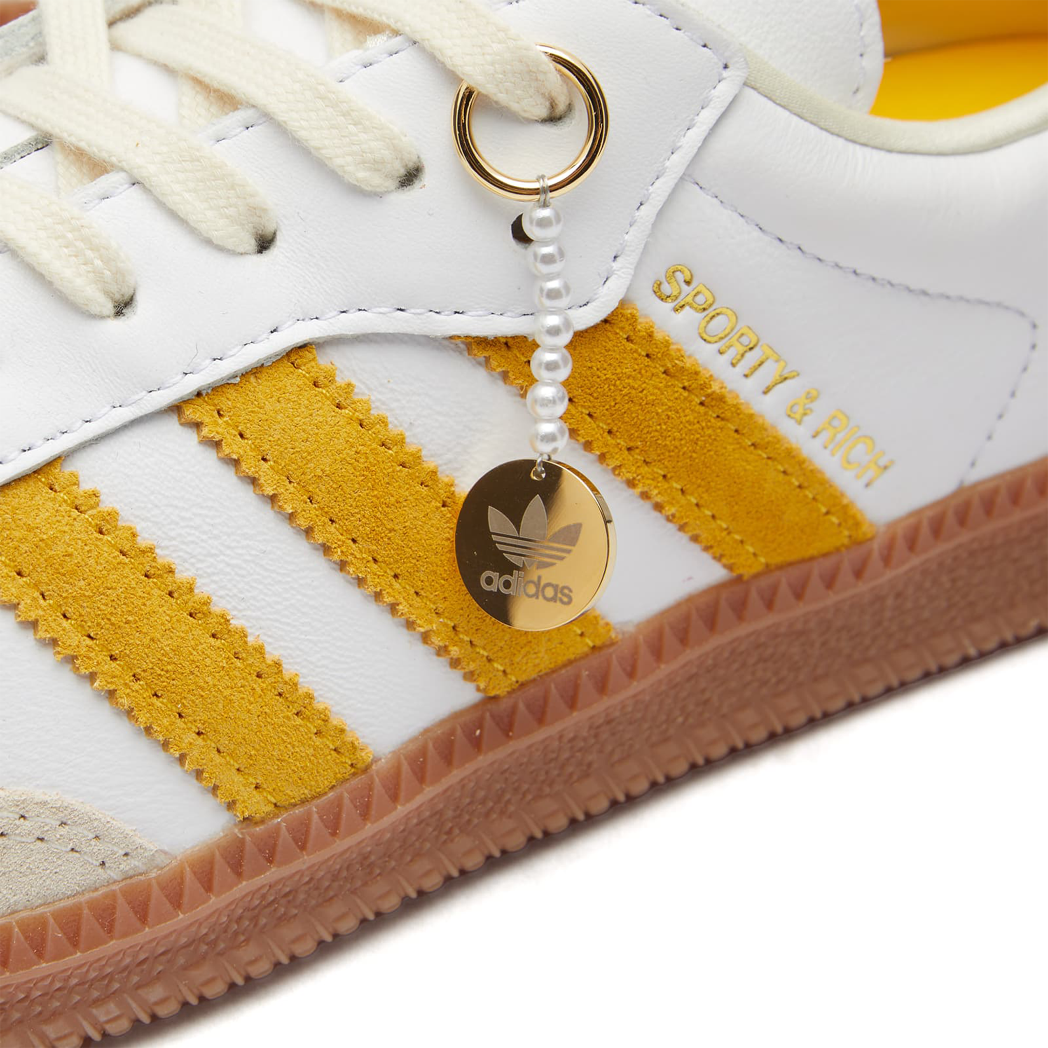 Adidas Samba OG Sneakers - Sporty & Rich White with Bold Gold Accents | Classic Casual Shoes for Men & Women | Perfect for Streetwear, Gym, and Everyday Fashion