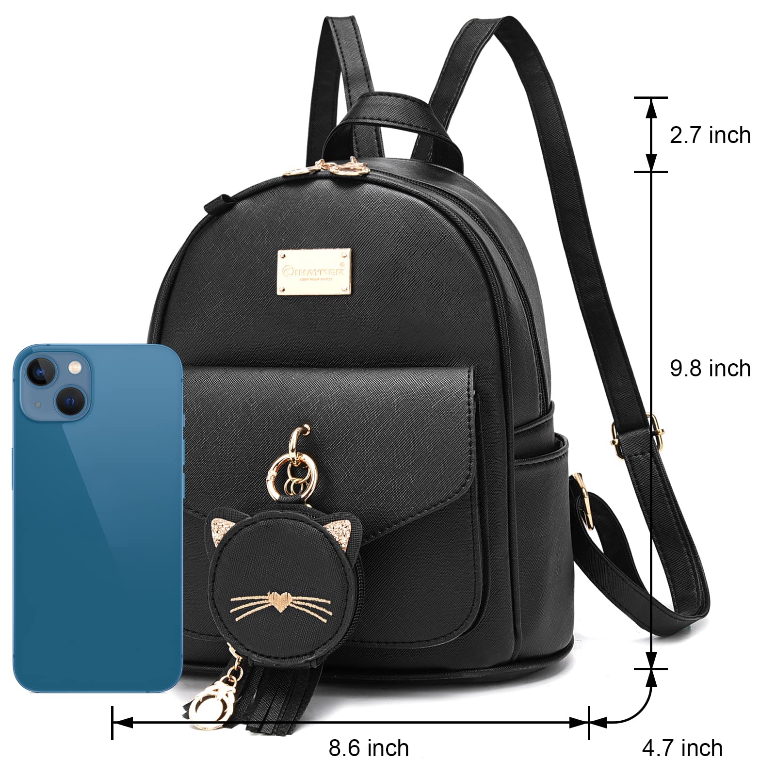 **IHayner Girls Fashion Mini Leather Backpack Purse for Women & Teens - Stylish Small Backpack with Coin Purse - Perfect for School, Travel & Daily Use**