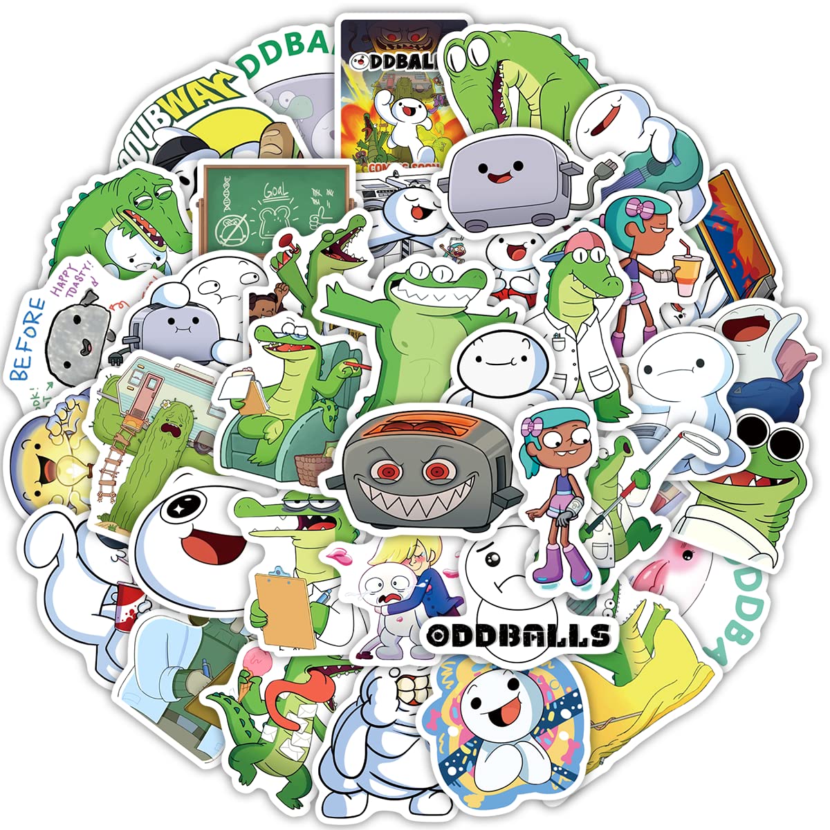 50 Pcs Cute Cartoon Vinyl Waterproof Stickers for Water Bottles, Hydro Flask, Laptop, Phone & Skateboard - Fun Aesthetic Decals for Kids, Teens & Adults - Perfect for School, Office, Travel & DIY Projects