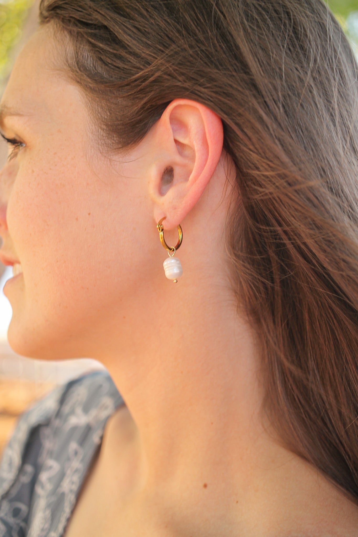 Elegant Freshwater Pearl Cape Cod Hoop Earrings - Perfect for Weddings, Parties & Everyday Wear