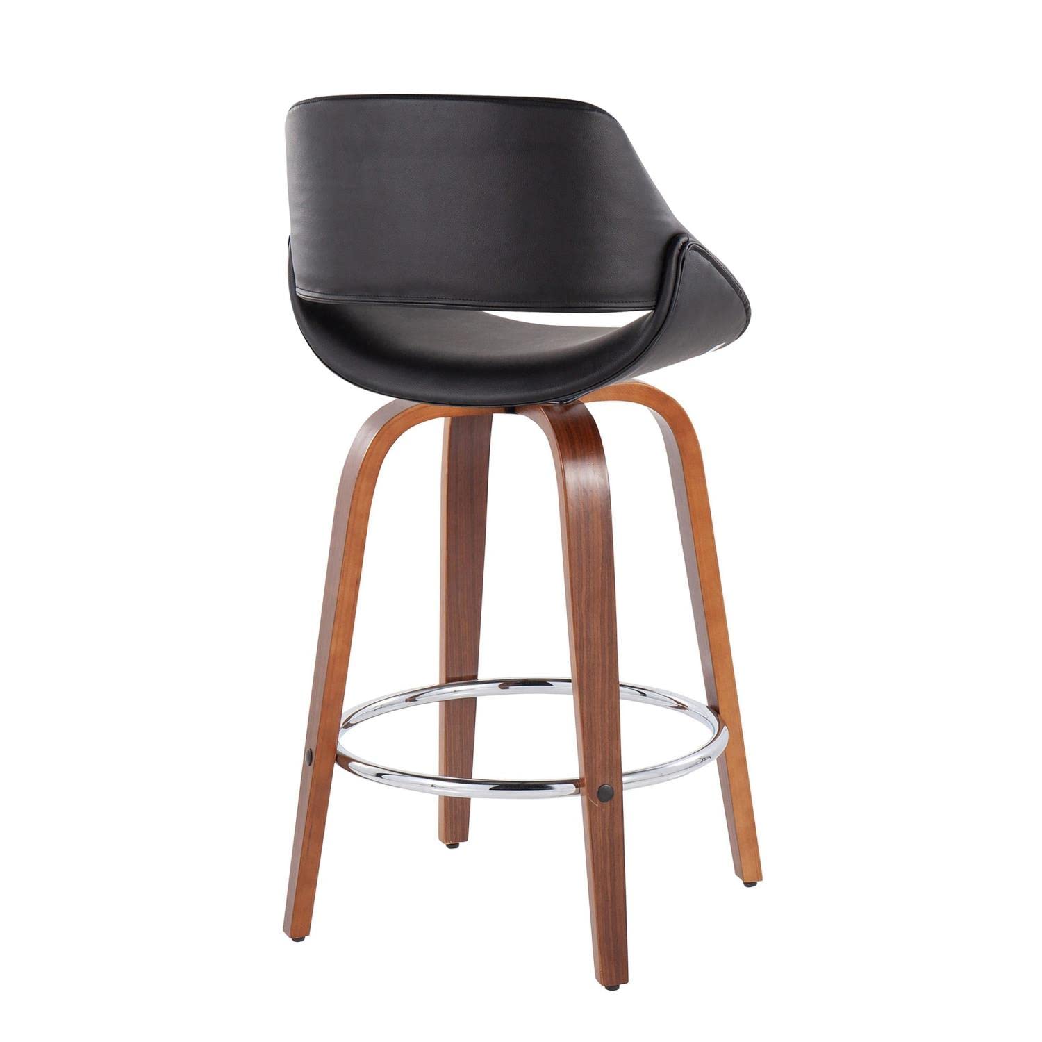 LumiSource Walnut Wood Counter Stools Set of 2 - 24