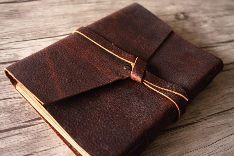 Vintage Leather Personalized Grandparents Memory Book - Custom Photo Album for Grandparents Gift, Family Keepsake, Wedding Anniversary, Baby Shower & Special Occasions