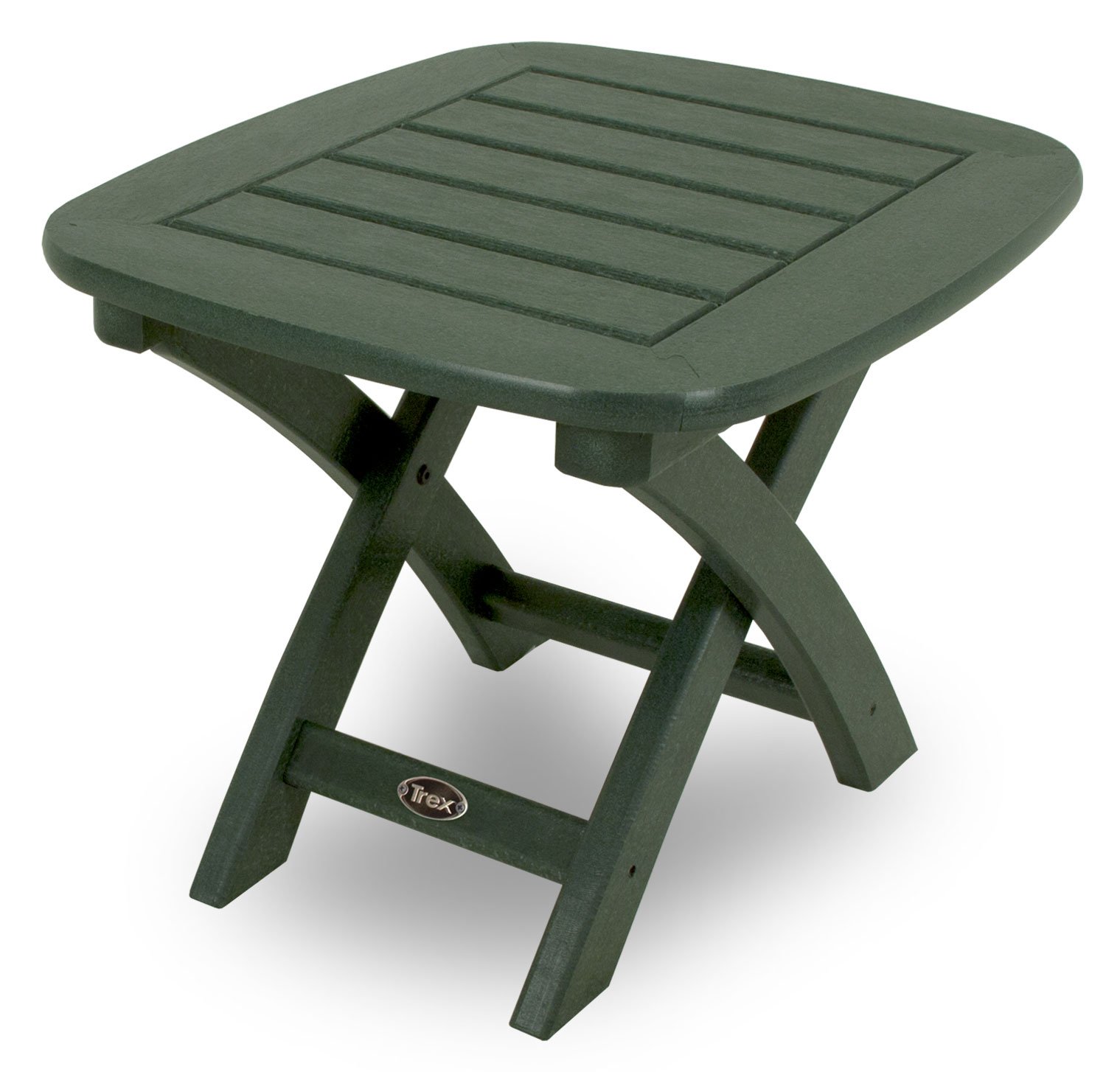 Trex Yacht Club Outdoor Side Table - 21 x 18 Inches - Weather-Resistant Rainforest Canopy Finish - Perfect for Patio, Deck, Poolside & Garden Furniture