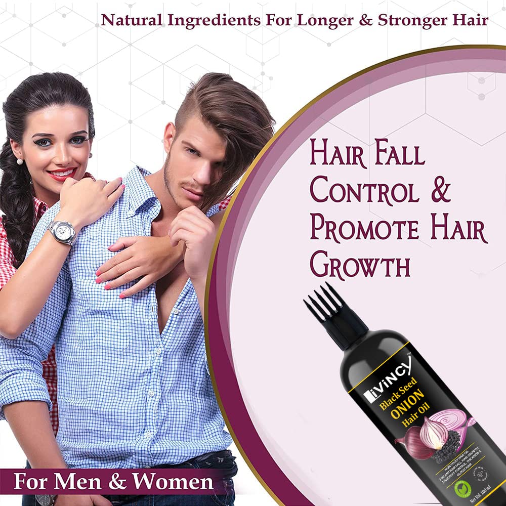 LIVINCY Beard Oil for Men with Black Seed & Onion - Natural Hair & Skin Care Treatment for Glowing Skin & Spot Reduction - Bright Complete Set (Pack of 2) - Perfect for Daily Grooming & Nighttime Skincare Routine