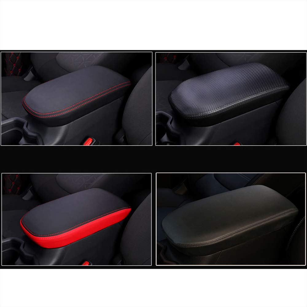 Premium Car Armrest Cover for Toyota RAV4 2019-2025 - Black Carbon Fiber Center Console Protector Pad | Durable Interior Accessories | Perfect for Long Drives & Daily Commutes