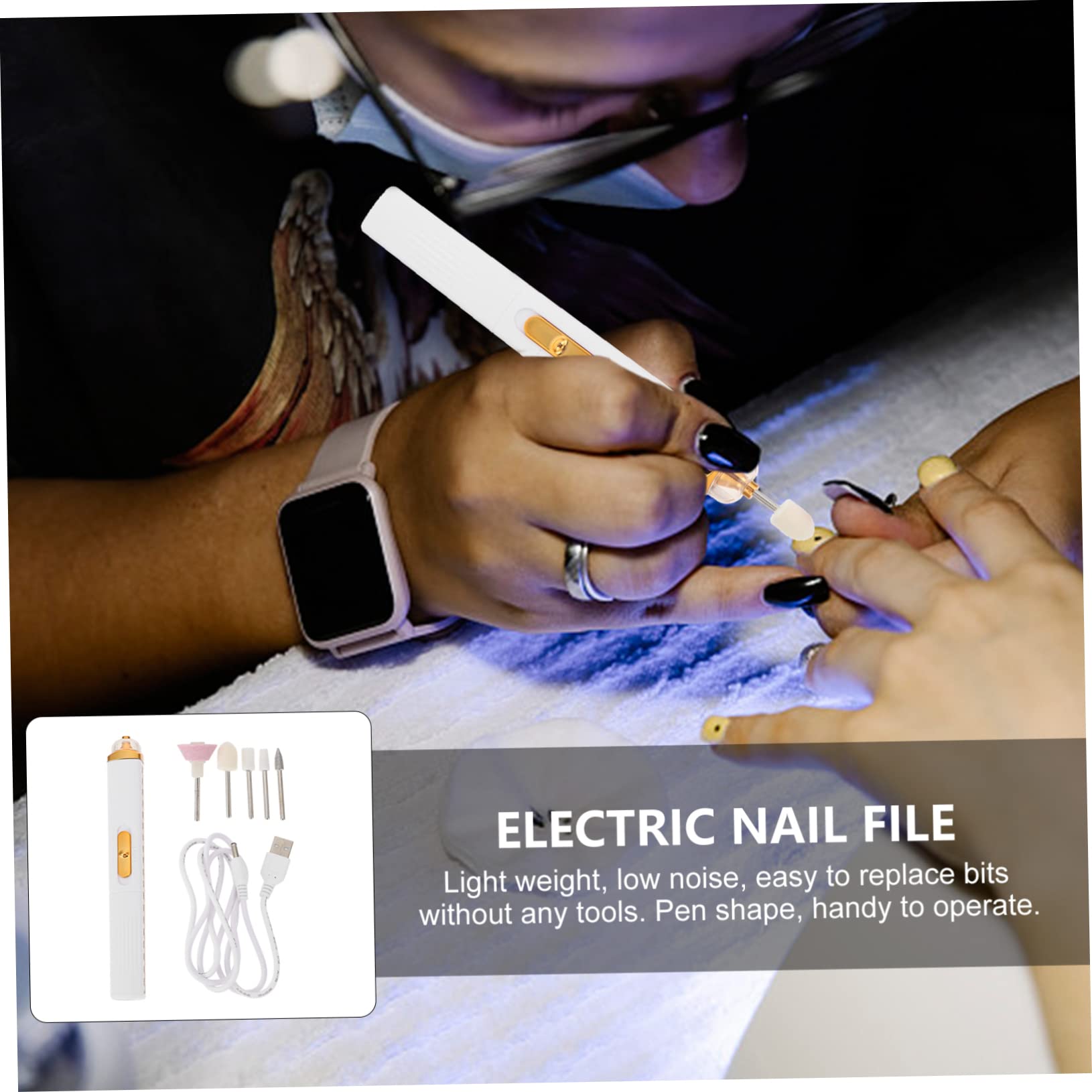 Beavorty Professional Electric Nail Drill Kit - Cordless Nail File Machine for Acrylic, Gel & Natural Nails | Perfect for Home Salon, Nail Art & Manicure/Pedicure