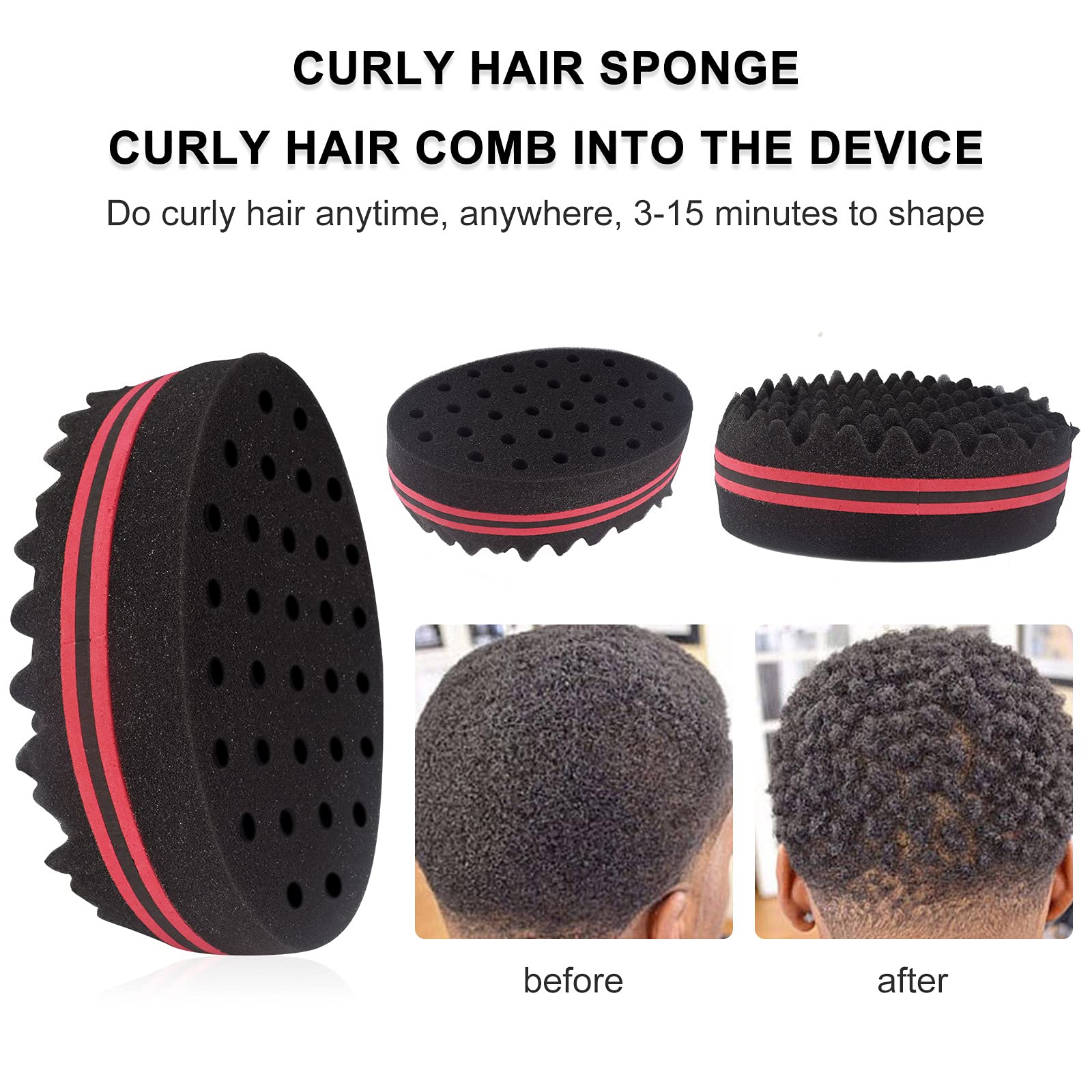 DKAF Professional Hair Sponge Set for Men & Women - Magic Twist Curl Sponge Glove, Afro Styling Brush, Metal Hair Pick & Curl Comb - Perfect for Barber Styling, Twist Hairstyles & Natural Hair Care at Home or Salon