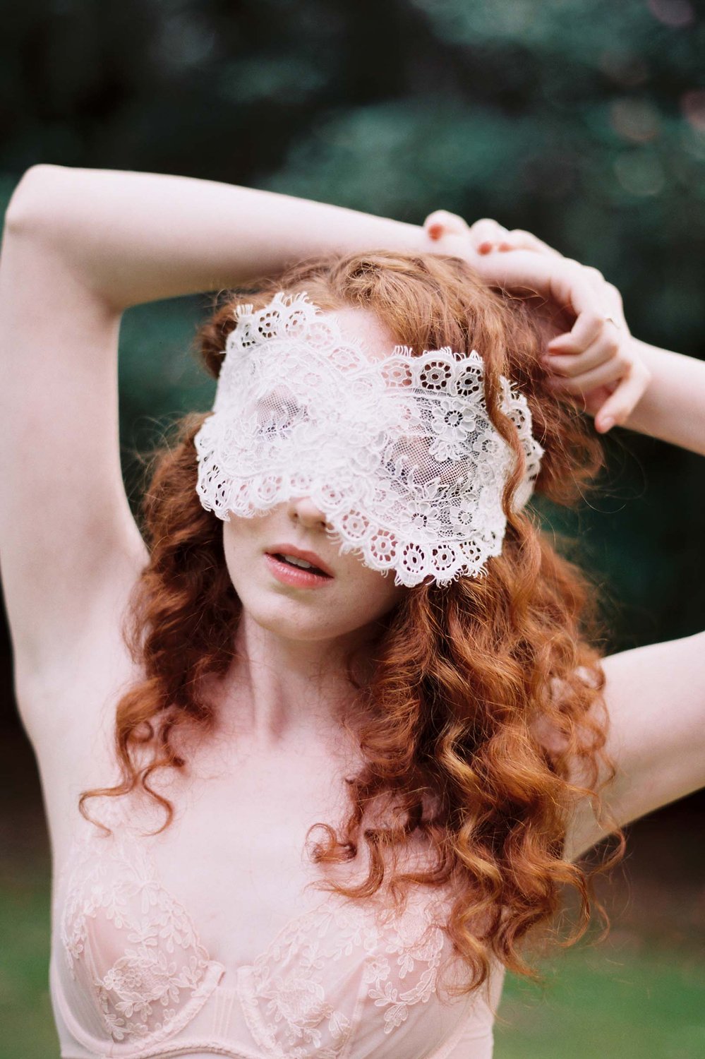 Rayna Alencon Lace Blindfold Venetian Sleep Mask for Women - Elegant Eye Cover in Ivory or Black - Perfect for Spa, Meditation, Travel & Sensual Play