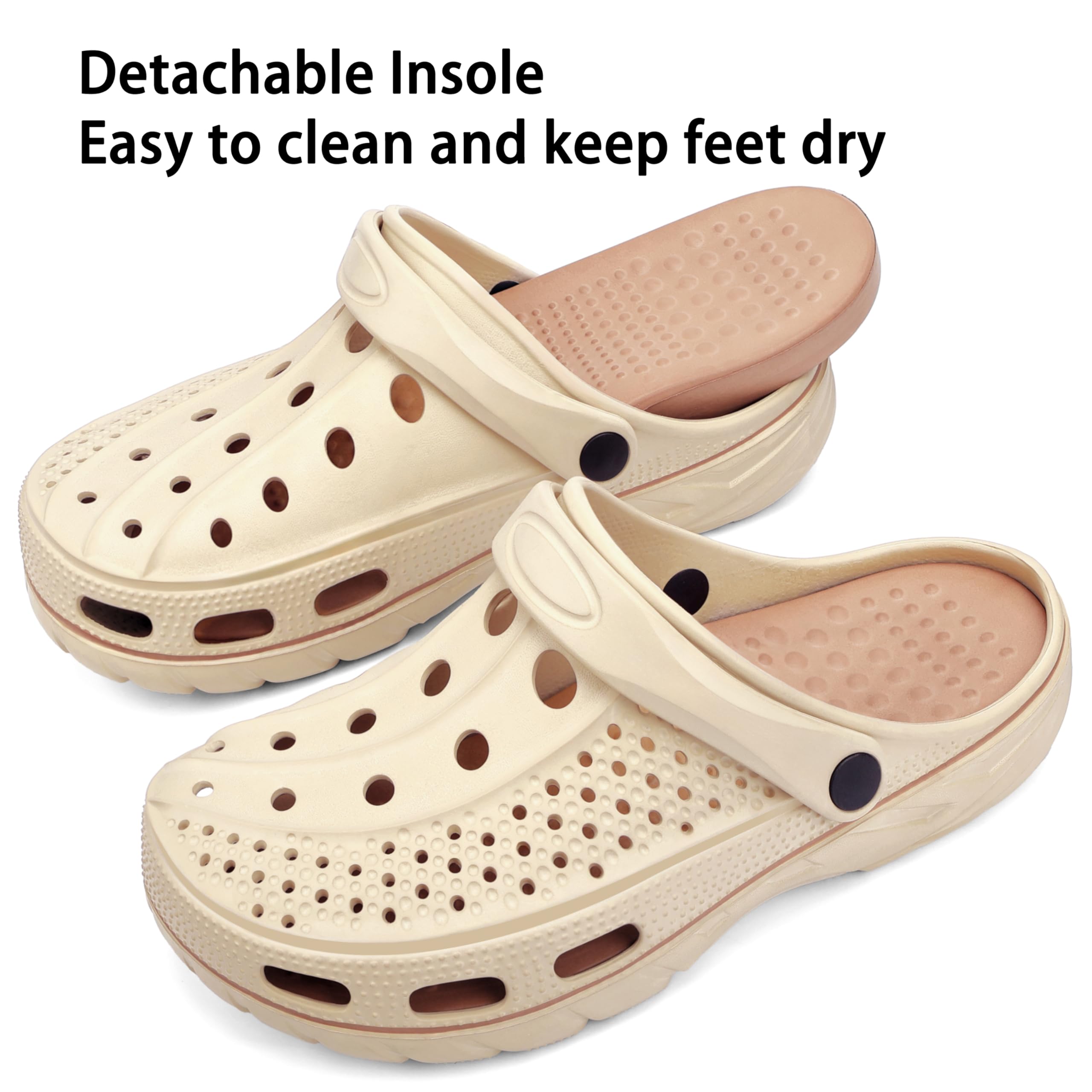 INMINPIN Orthopedic Clogs for Women & Men - Arch Support Garden Shoes, Sandals & Slippers with Plantar Fasciitis Relief Insoles - Perfect for Gardening, Home & Outdoor Comfort