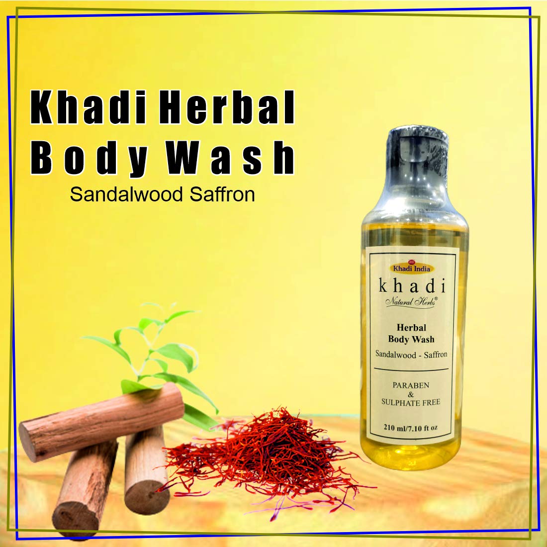 Khadi Natural Herbs Herbal Body Wash - Paraben & Sulfate Free 210ml | Organic Ayurvedic Cleanser for Sensitive Skin | Perfect for Daily Shower & Spa Relaxation