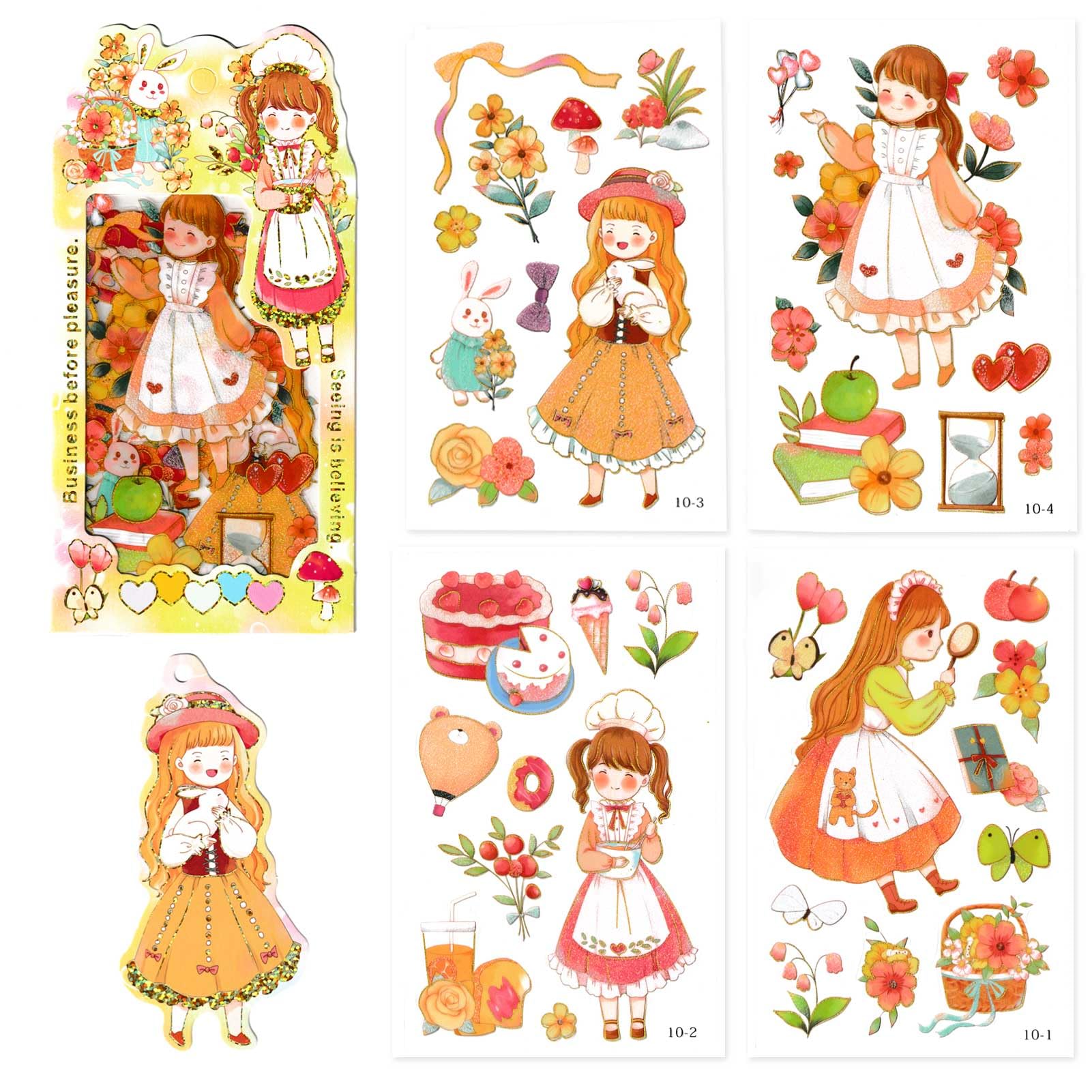 Korean Kawaii Cute Stickers for Journaling, Scrapbooking, Diary & Planner Decoration - DIY Craft Stickers for Albums, Calendars & Notebooks - Perfect for Bullet Journals, School Supplies & Gift Wrapping