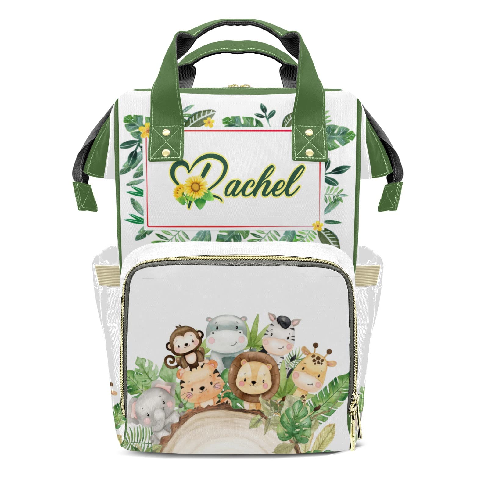 **XOZOTY Animal Print Diaper Bag Backpack - Lion, Elephant, Giraffe Design - Large Tote for Nursing Moms & Dads - Baby Shower Gift for Women & Men - Perfect for Travel, Daycare & Family Outings**