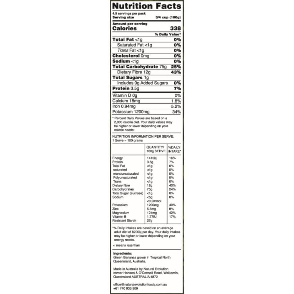 Natural Evolution Green Banana Baking Flour 454g - Gluten-Free, Non-GMO, Paleo-Friendly - Perfect for Keto, Vegan & Healthy Baking Recipes