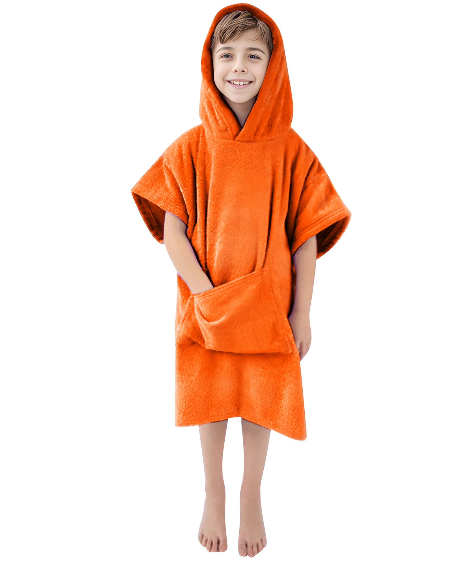 MissShorthair Kids Beach Poncho Towel with Hood - Quick Dry Swim & Surf Changing Robe for Boys & Girls (Ages 2-13) - Perfect for Pool, Beach & After-Swim Wrap