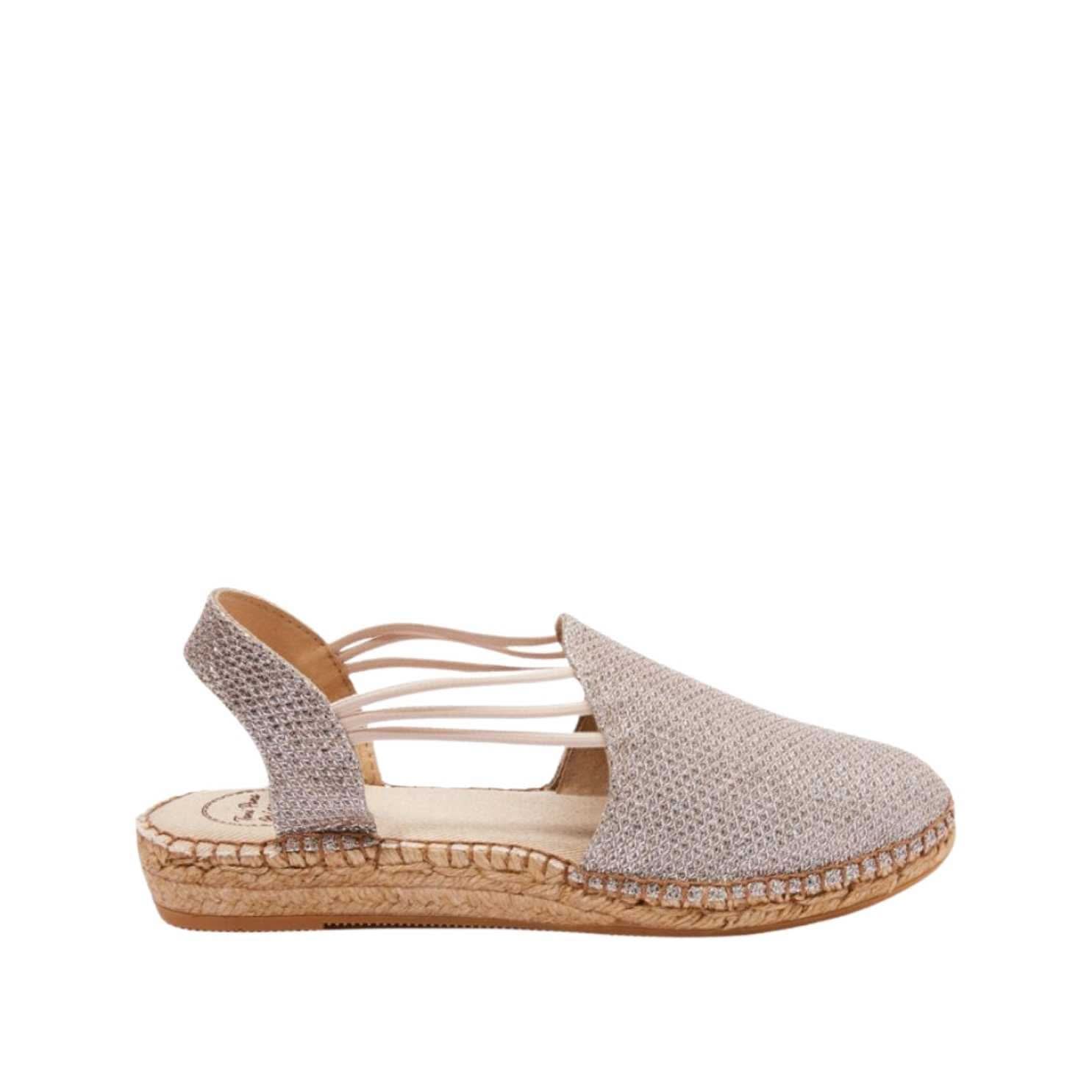 Women's Metallic Cotton Blend Wedge Espadrille Shoes - Noa S - Comfortable Summer Casual & Beach Wear for Outdoor Activities