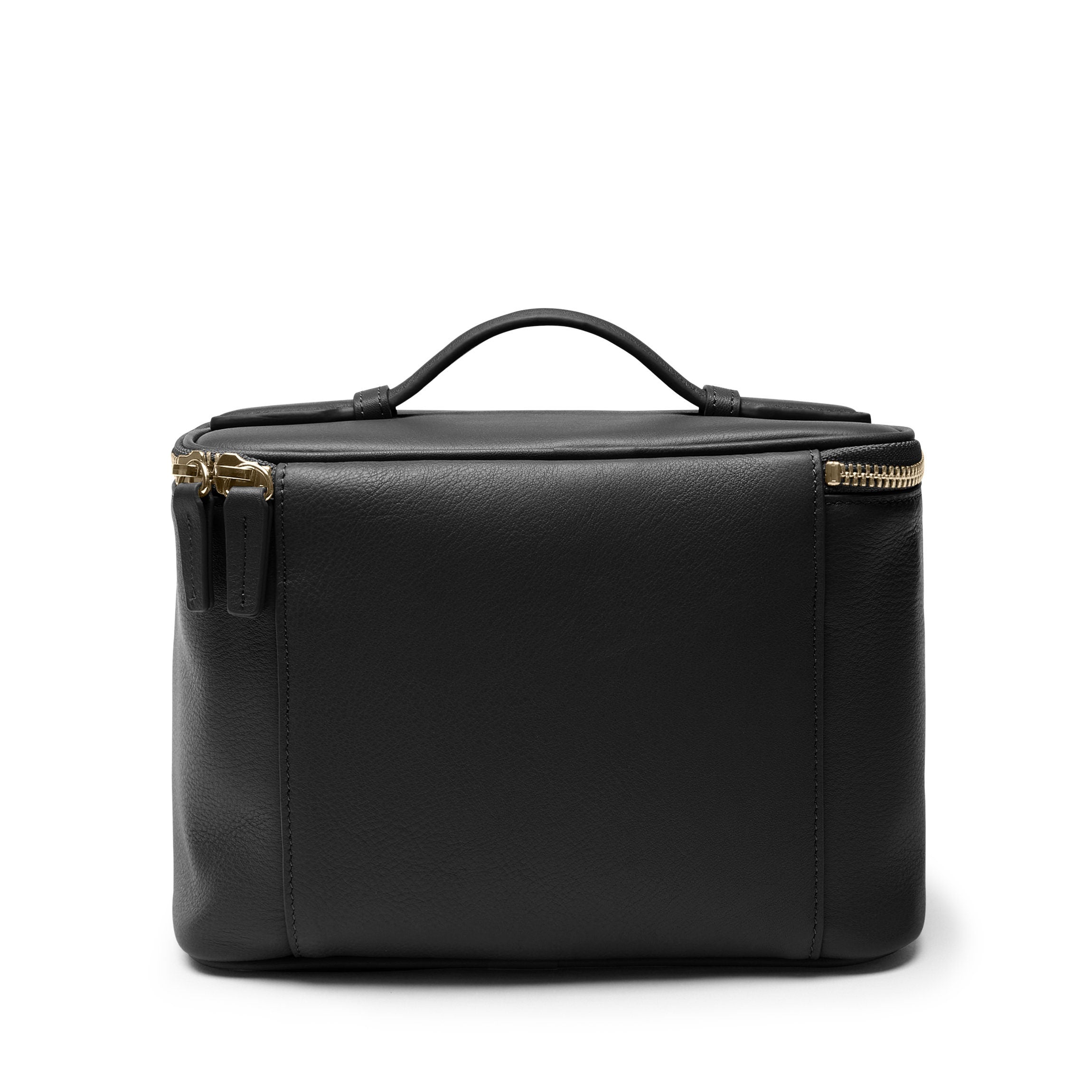 Black Onyx Small Train Case Makeup Organizer - Travel Cosmetic Bag for Women, Perfect for Airplane Carry-On & Professional Makeup Artists