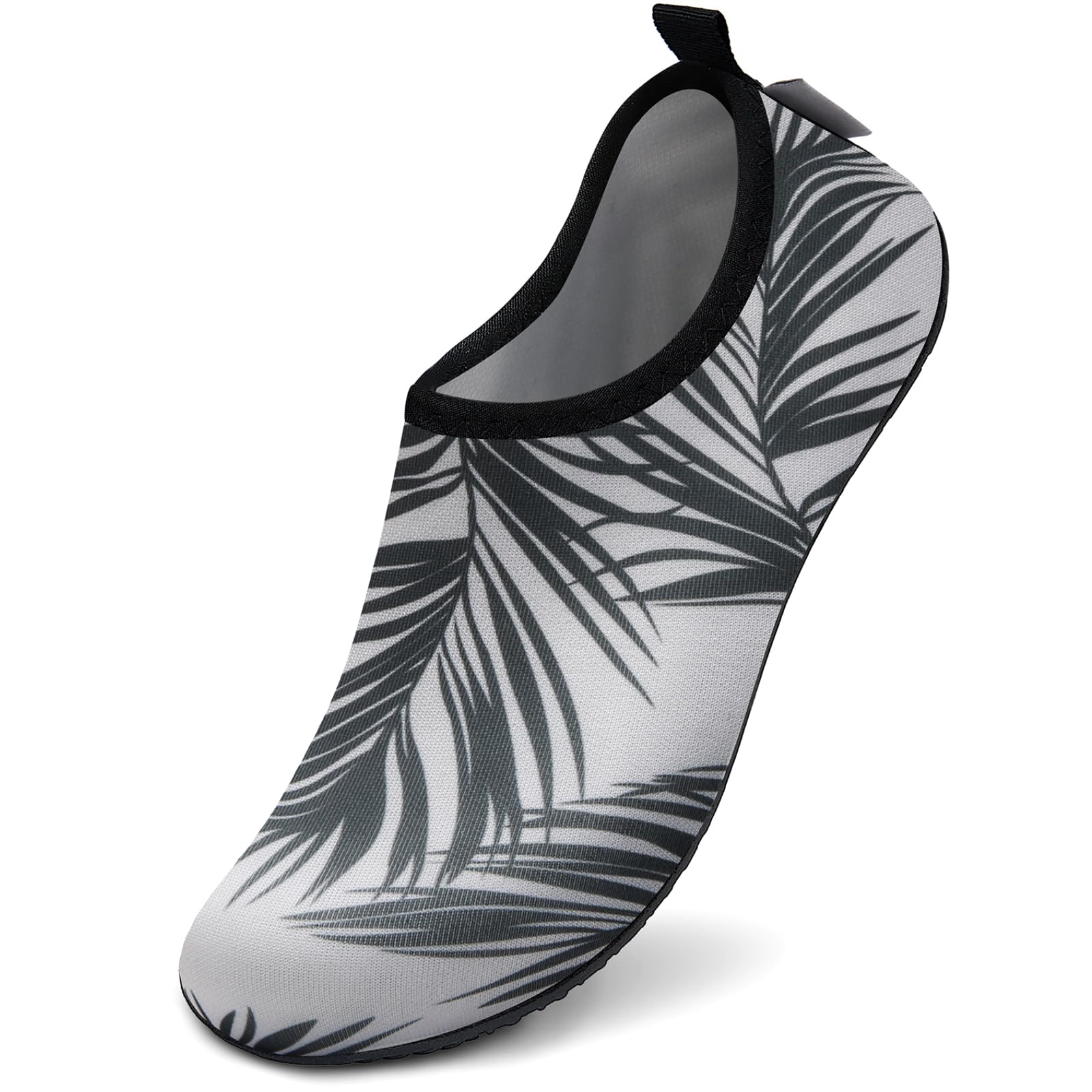Water Shoes for Women & Men - Barefoot Quick-Dry Aqua Socks for Beach, Swim, Surf, Yoga & Exercise | Lightweight & Comfortable | Perfect for Water Sports, Pool, Travel & Outdoor Activities (Palm Leaves, Size 36/37)