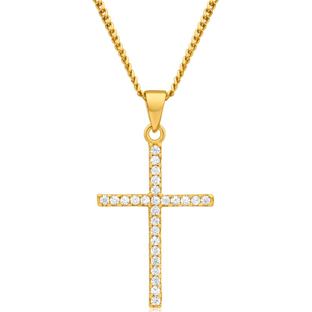 9ct Yellow Gold Cubic Zirconia Pendant Necklace - Elegant Dazzling Jewelry for Women, Perfect Gift for Birthday, Anniversary & Valentine's Day