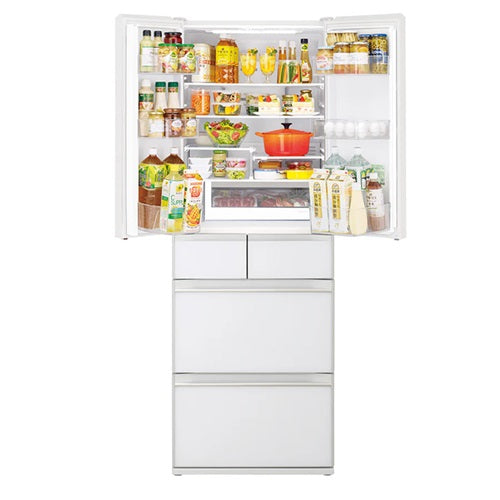Hitachi R HW620WS XK/XW/X 617L Multi Door Refrigerator - Large Capacity French Door Fridge for Home, Kitchen, Restaurant & Office Use