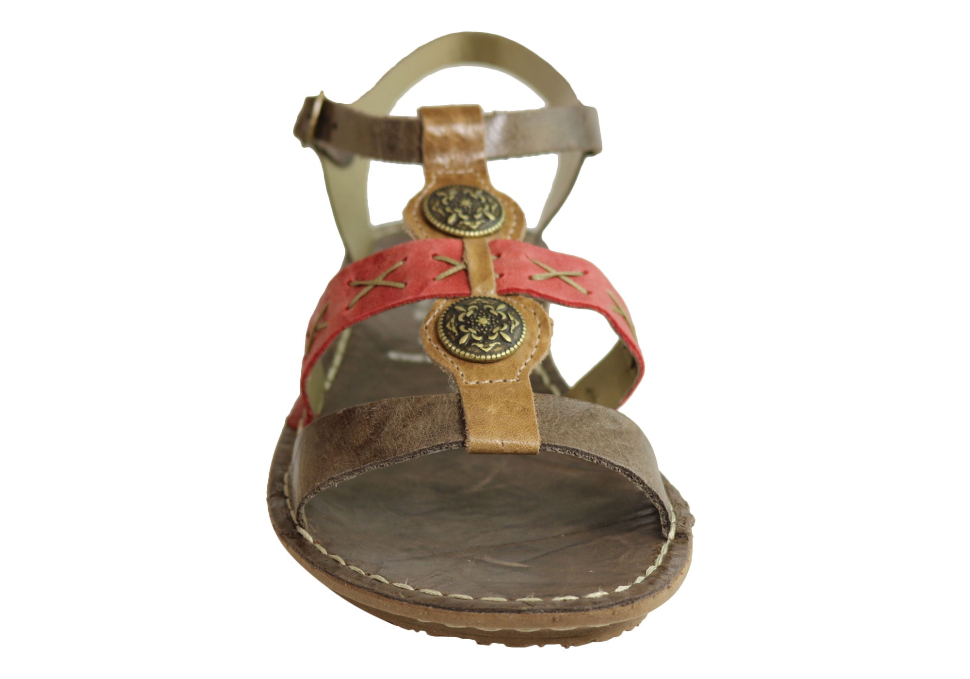 Andacco Madisson Women's Comfort Flat Leather Sandals - Handmade in Brazil - Perfect for Summer, Beach & Casual Outings