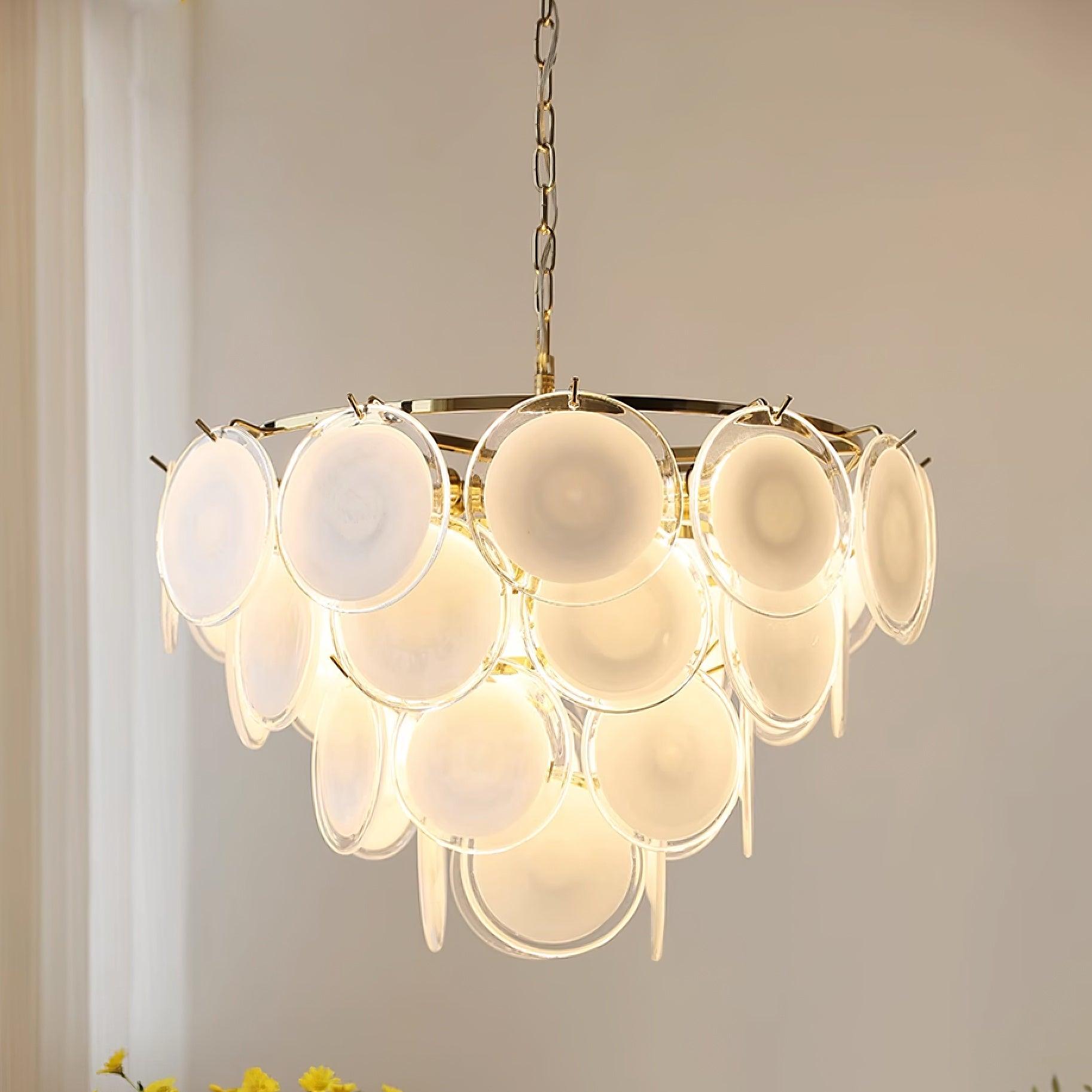 Bettina Murano Glass Chandelier - Elegant Handcrafted Italian Lighting Fixture for Dining Room, Living Room & Bedroom Decor