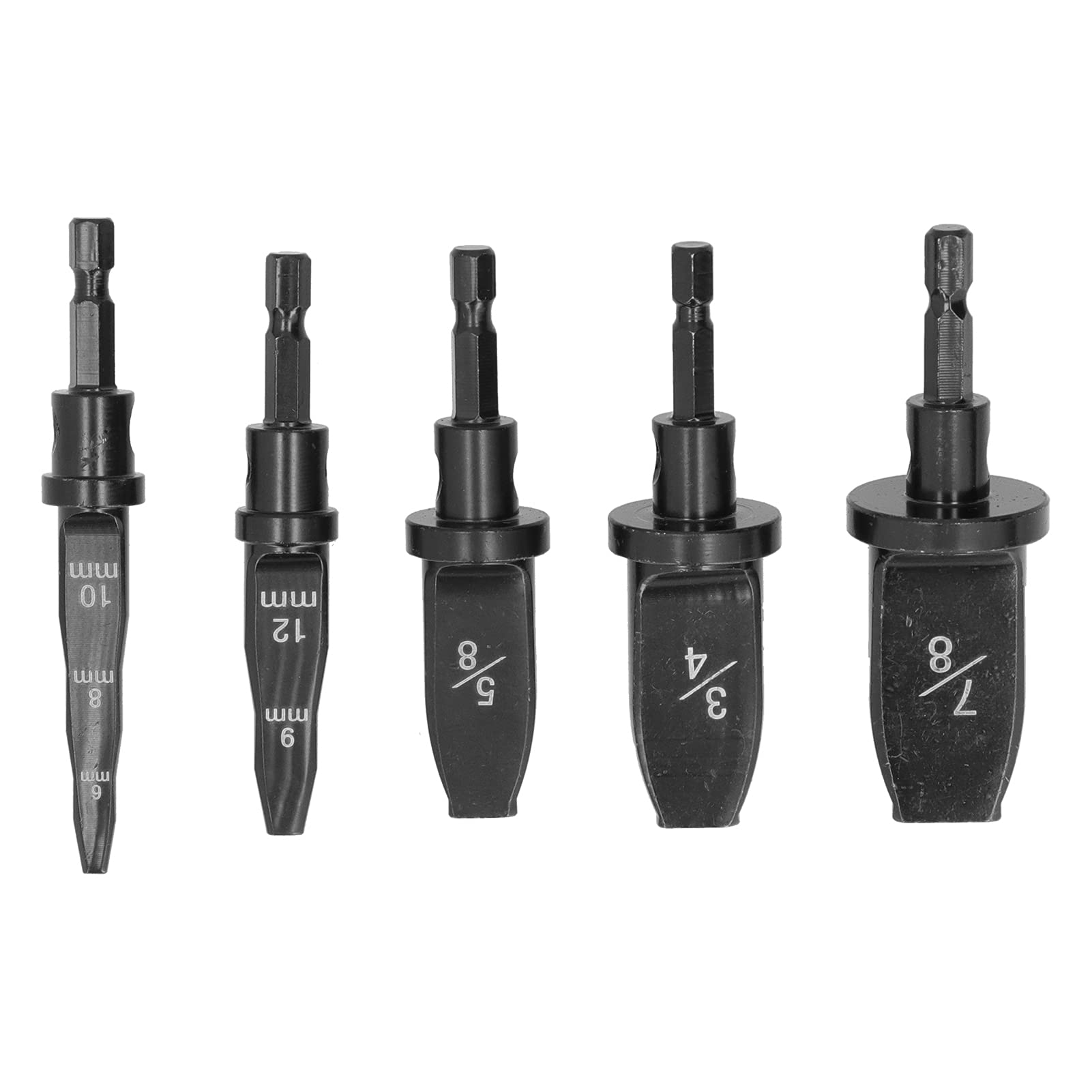 5PCS Swaging Tool Drill Bit Set - Hex Handle & Round Handle Tube Expander for AC Copper Pipe Repair | HVAC Installation & Maintenance Kit for Air Conditioners, Refrigerators & Cooling Systems