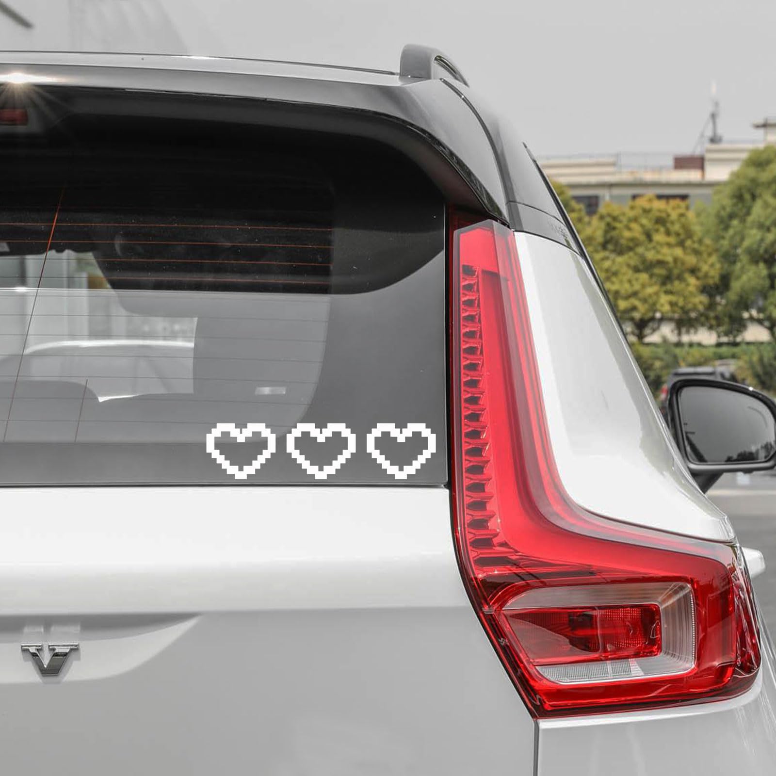 2 Pack Holographic Pixel Hearts Vinyl Decals - Waterproof Car Bumper Stickers, Laptop & Water Bottle Decor - 4