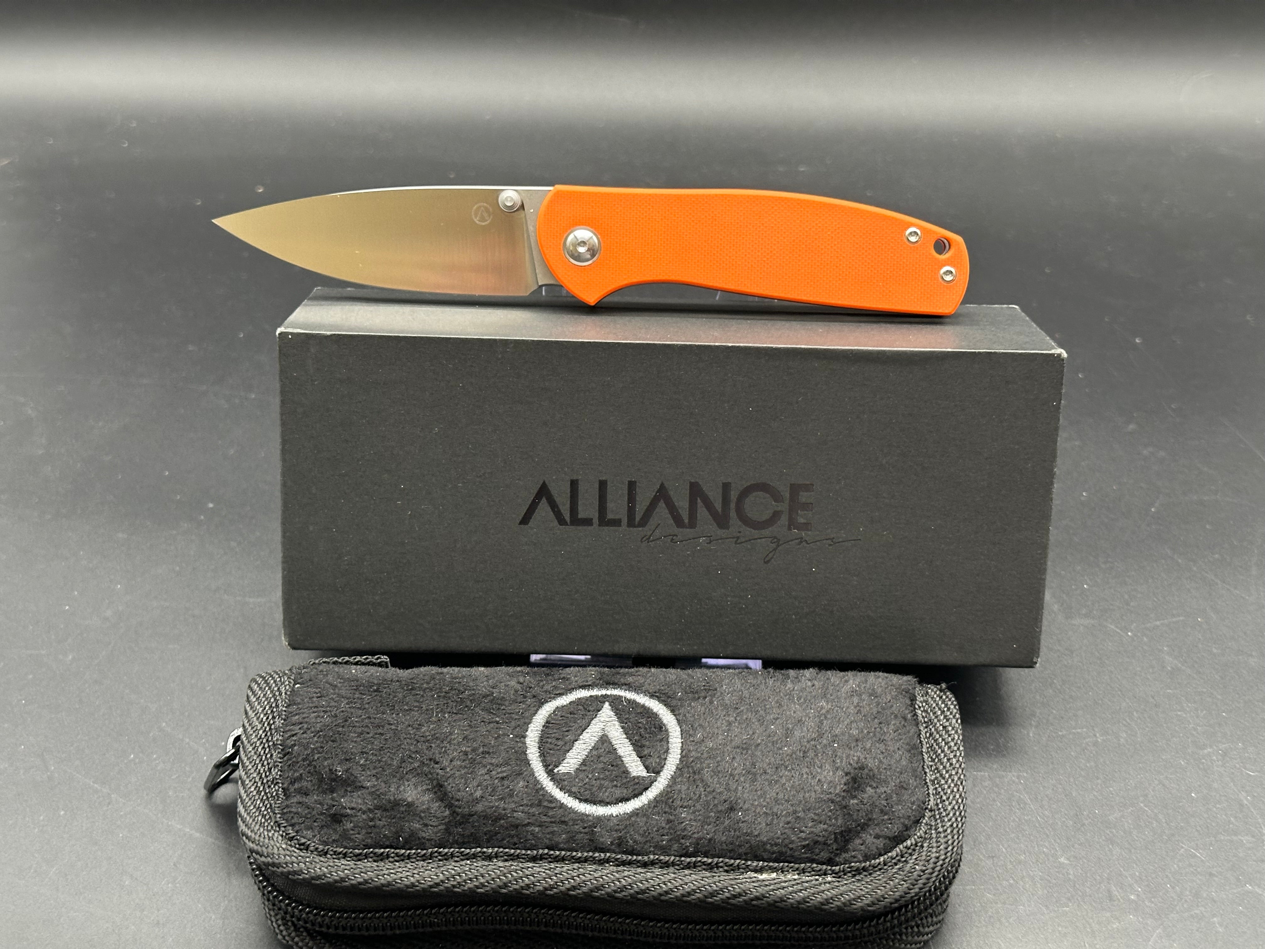 Premium M390 Steel Folding Knife with G10 Handle - Jasmine Orange - EDC Pocket Knife for Outdoor, Camping, and Everyday Carry